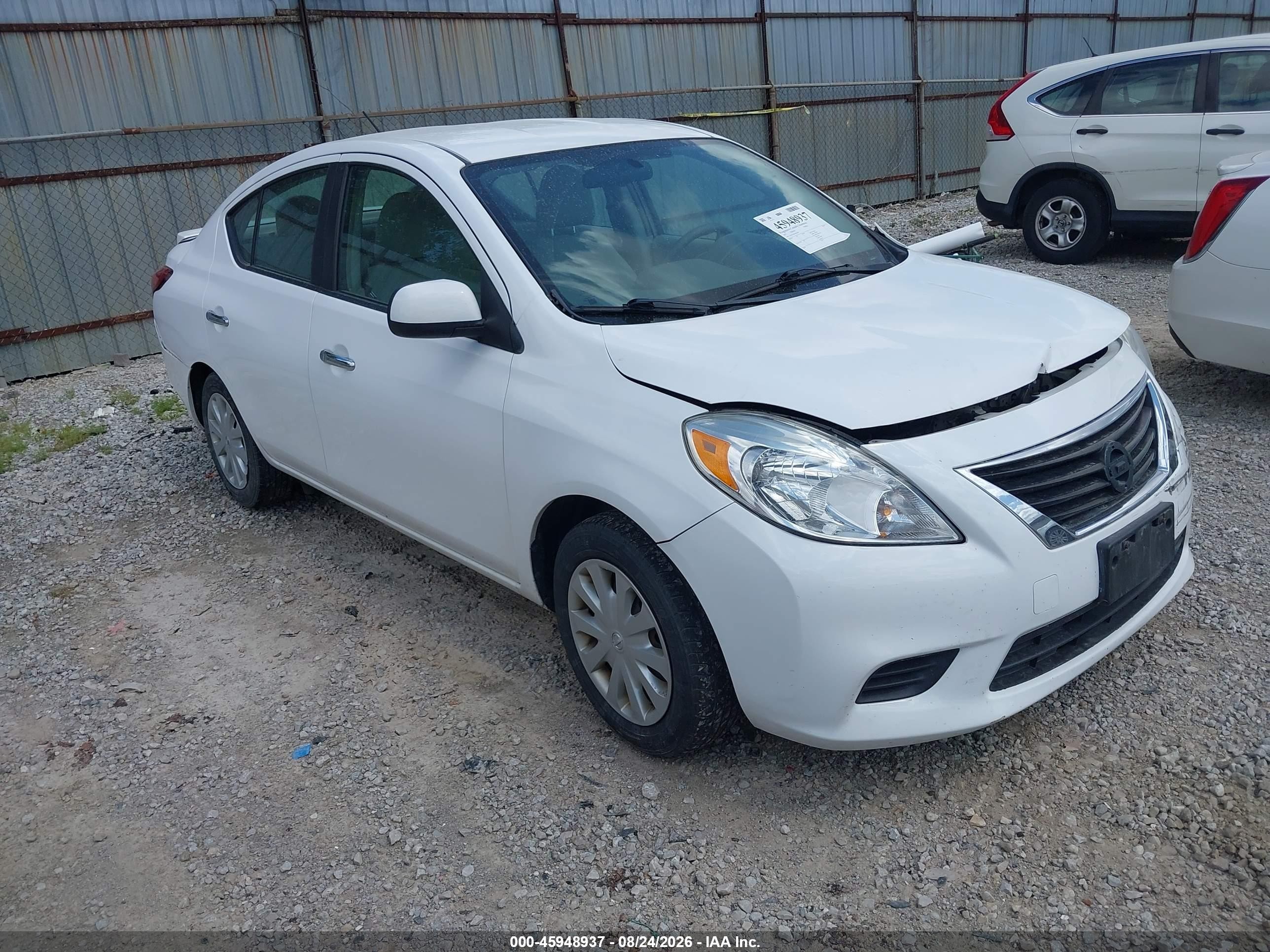 2013 Nissan Versa 1.6 Sv White vin: 3N1CN7AP4DL852401