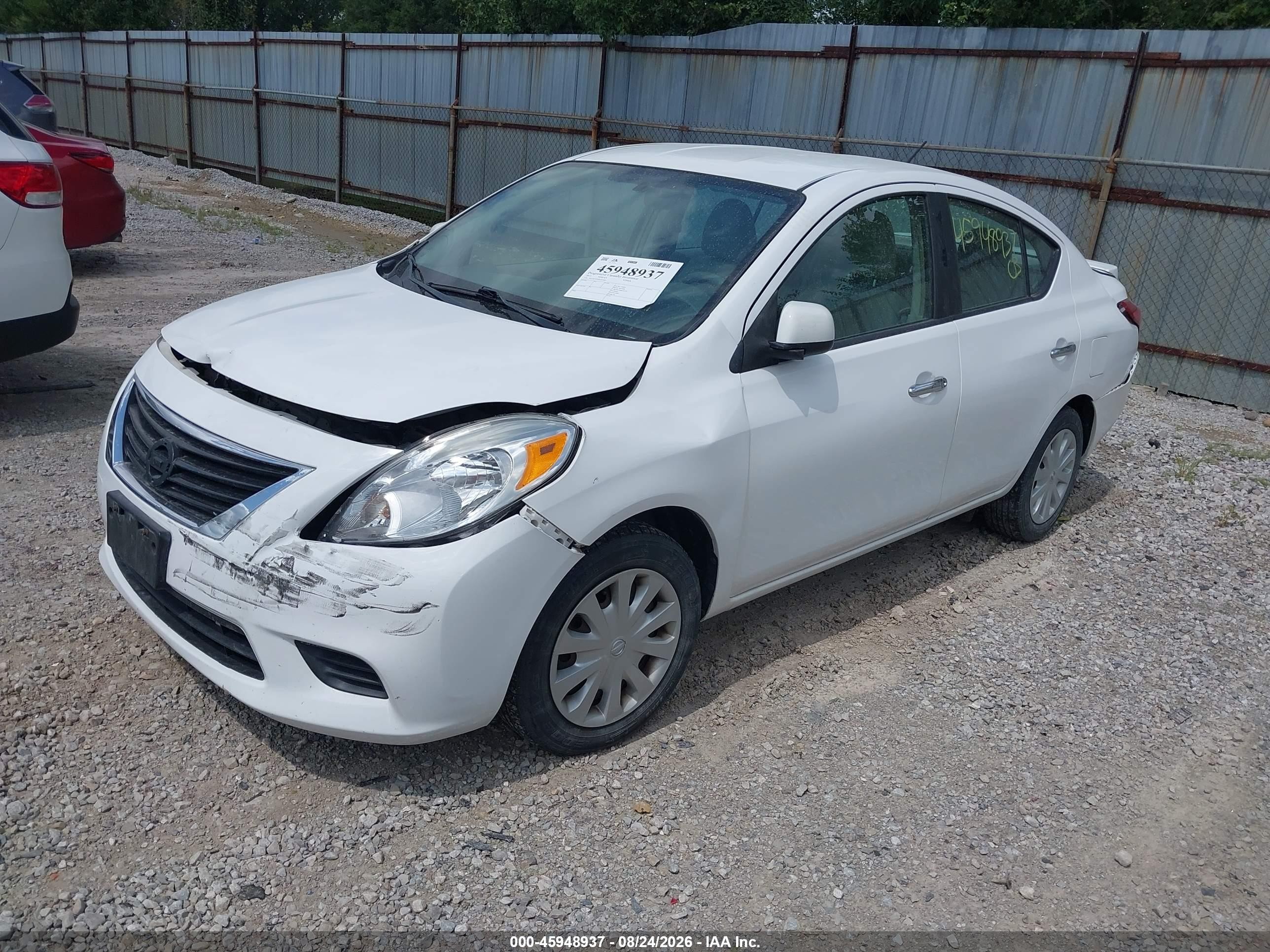 2013 Nissan Versa 1.6 Sv White vin: 3N1CN7AP4DL852401