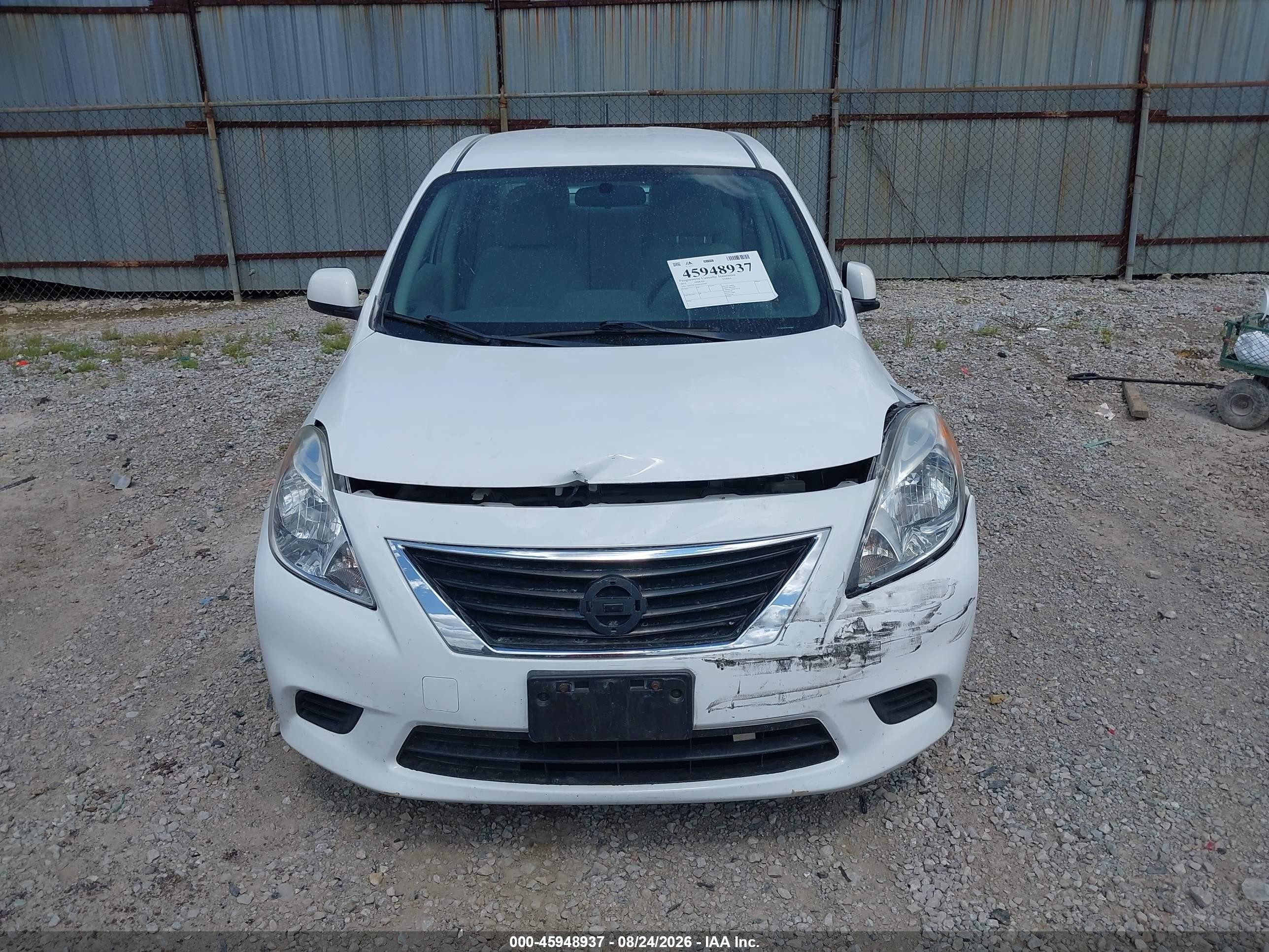 2013 Nissan Versa 1.6 Sv White vin: 3N1CN7AP4DL852401