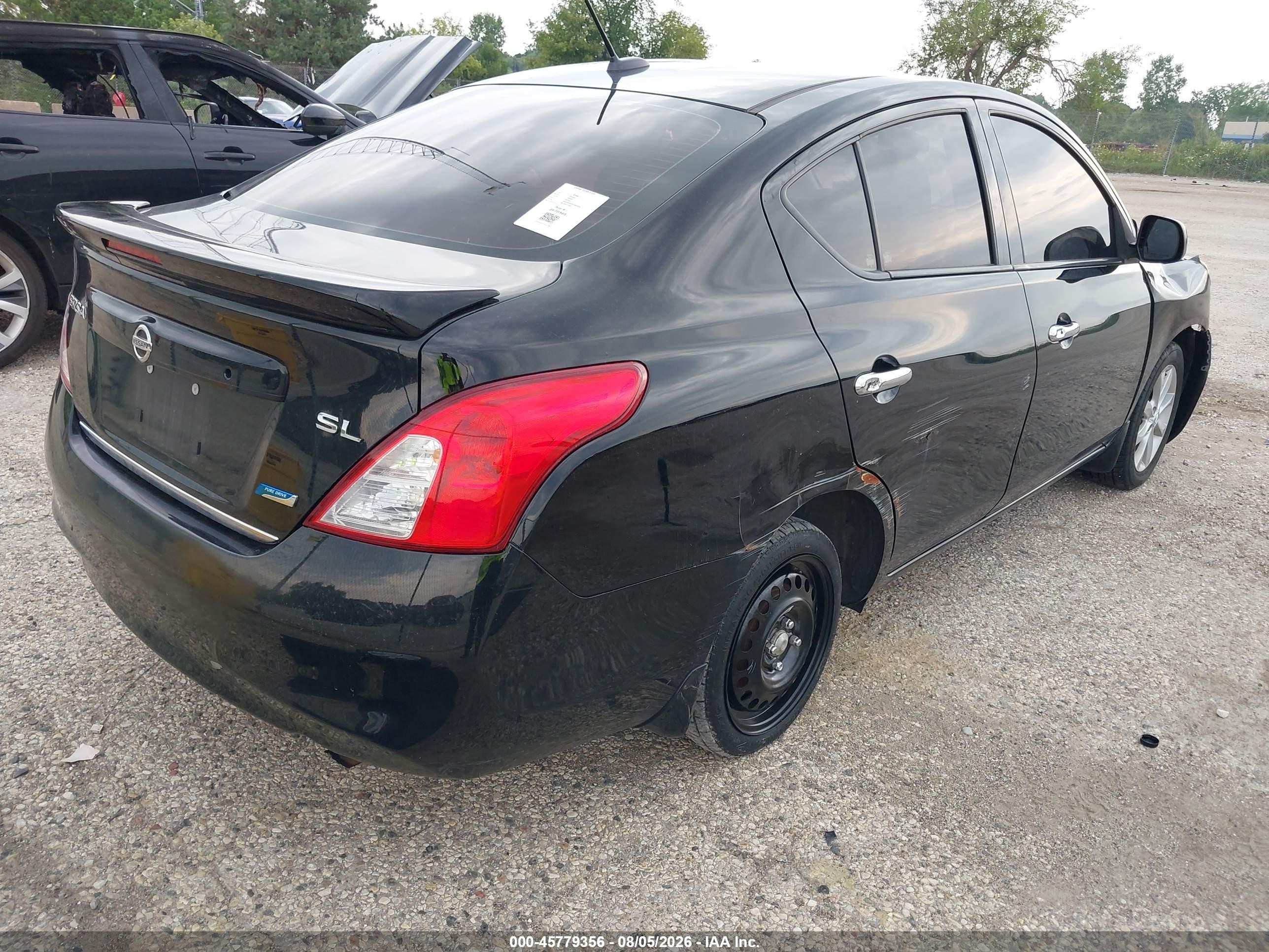 2014 Nissan Versa 1.6 Sl Black vin: 3N1CN7AP4EL851928