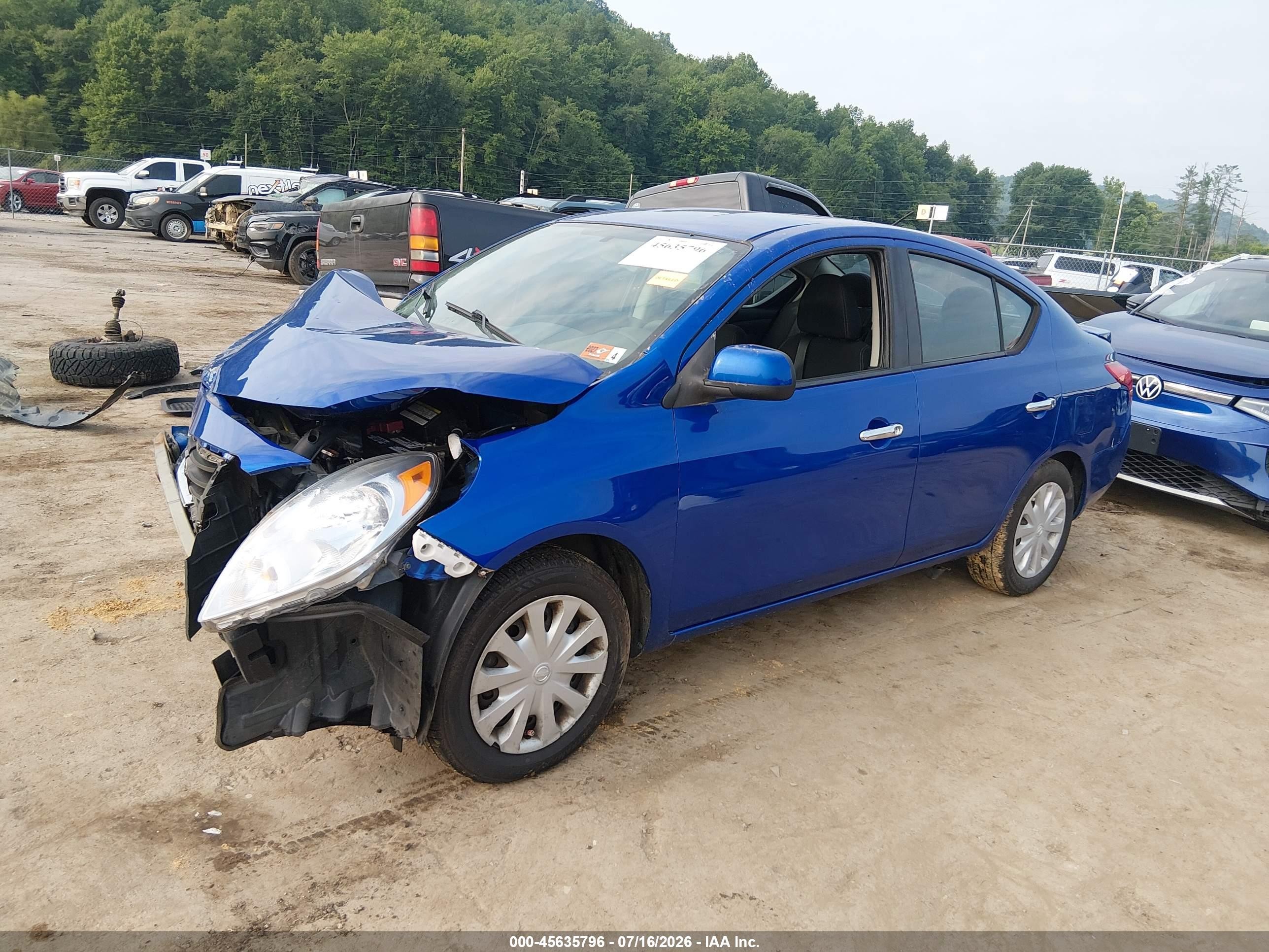 2014 Nissan Versa 1.6 Sv Синий vin: 3N1CN7AP4EL855140