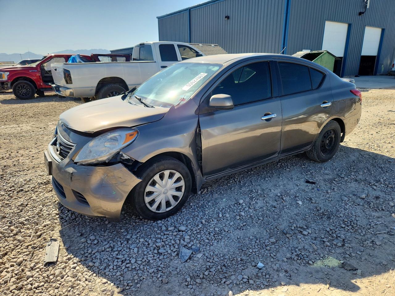 2014 Nissan Versa 1.6 Sv Gray vin: 3N1CN7AP4EL873654