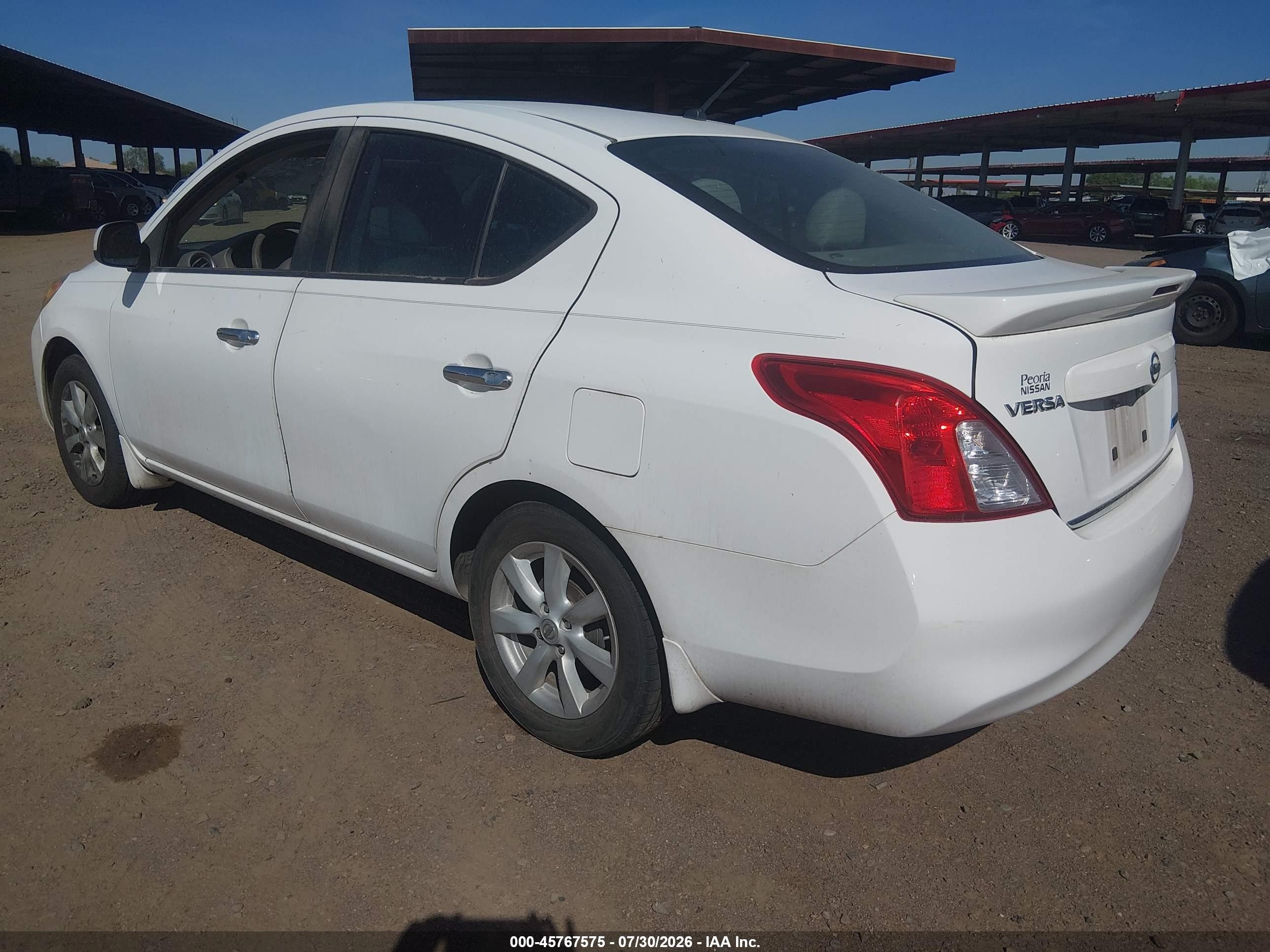 2014 Nissan Versa 1.6 Sv White vin: 3N1CN7AP4EL876652