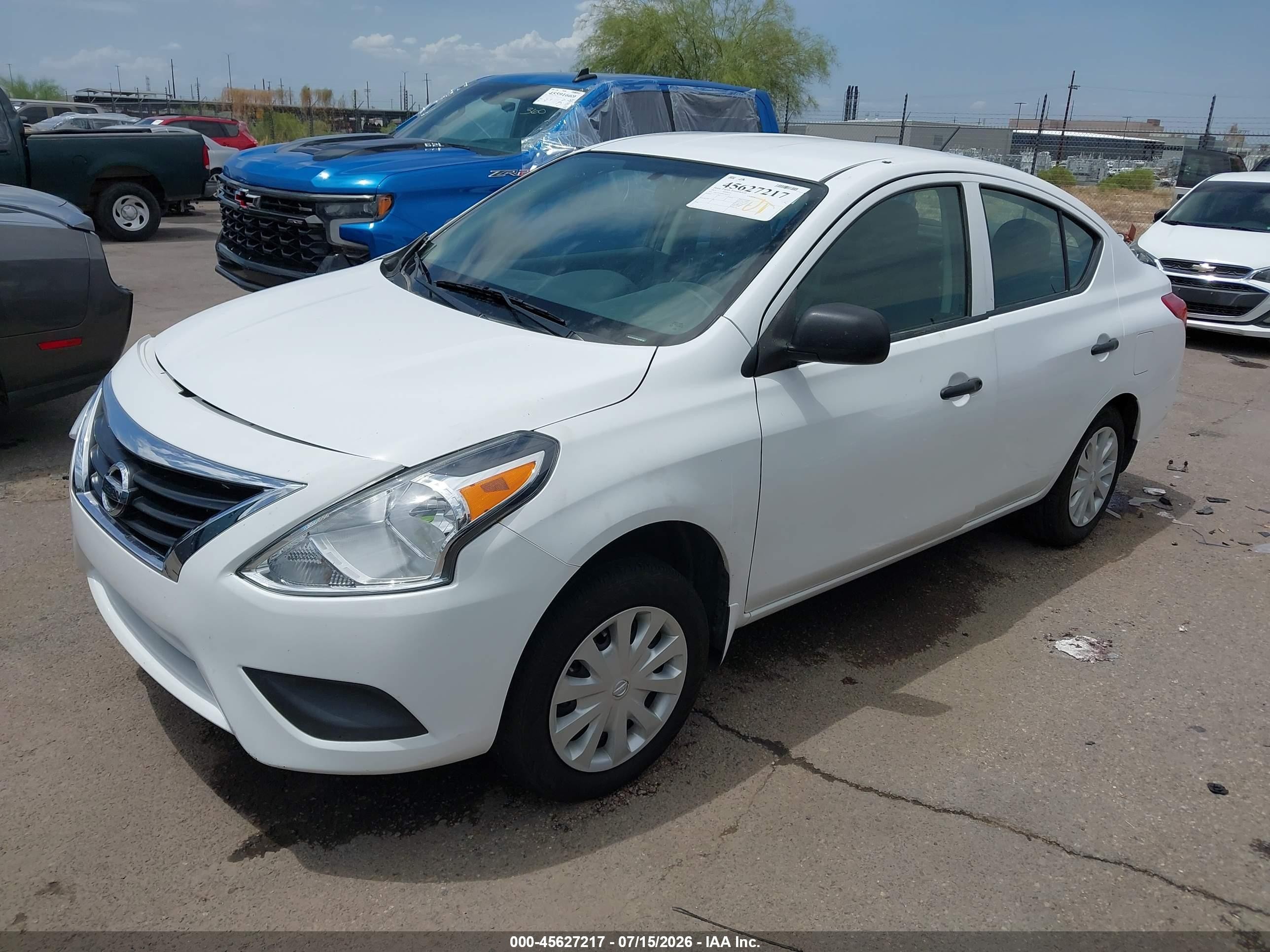 2015 Nissan Versa 1.6 S White vin: 3N1CN7AP4FL919159