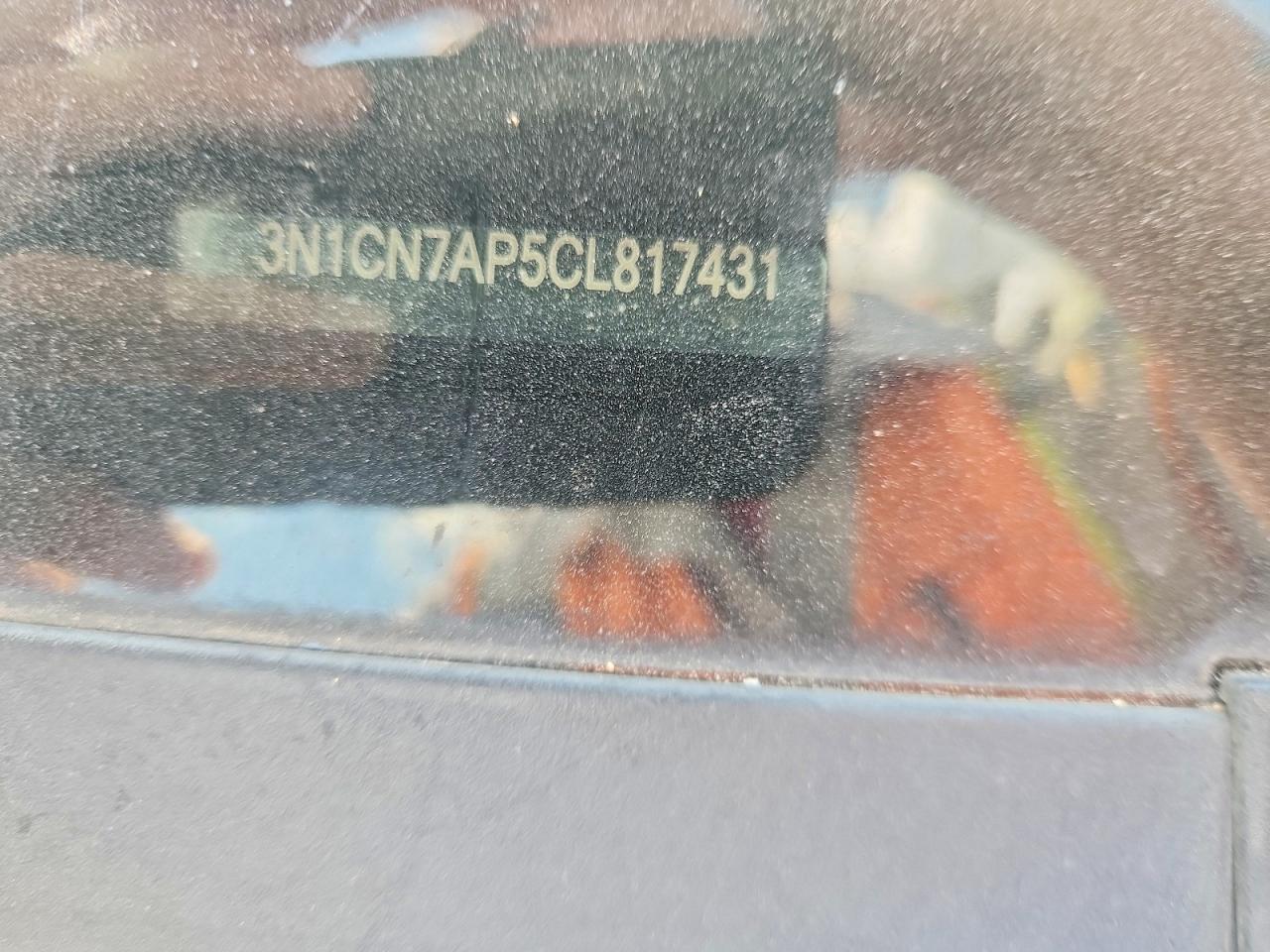 2012 Nissan Versa Gray vin: 3N1CN7AP5CL817431