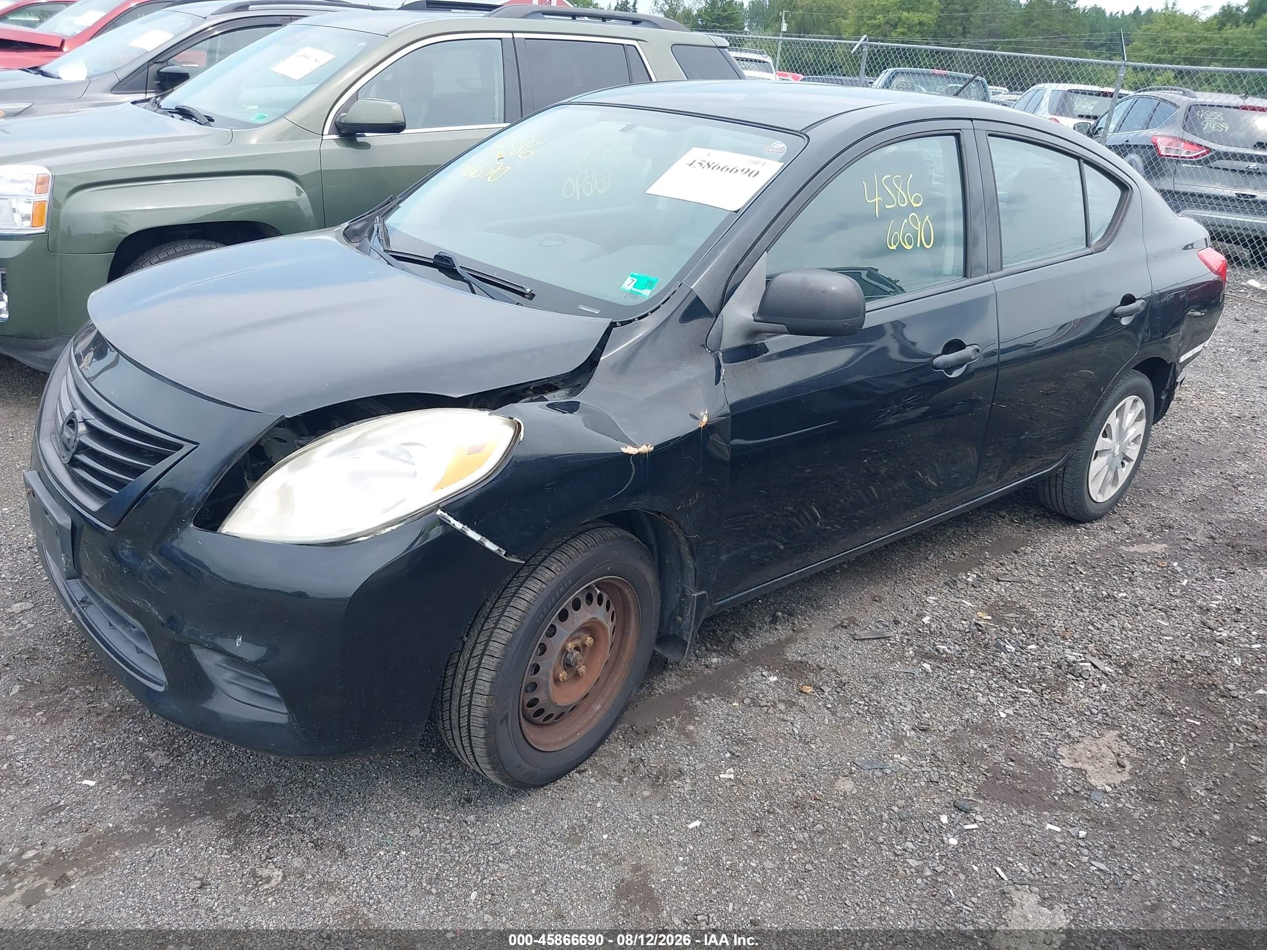 2012 Nissan Versa 1.6 S Black vin: 3N1CN7AP5CL843060