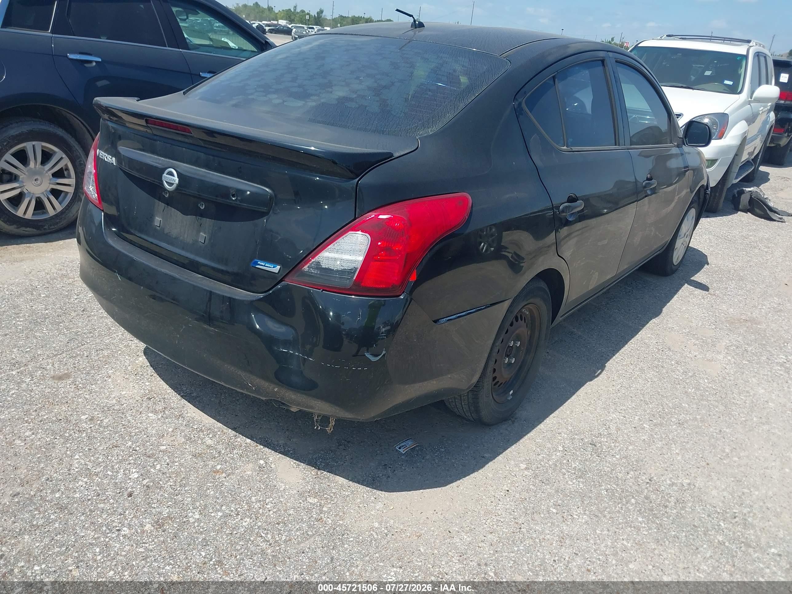 2014 Nissan Versa 1.6 S/1.6 S+/1.6 Sl/1.6 Sv/s Black vin: 3N1CN7AP5EL842042