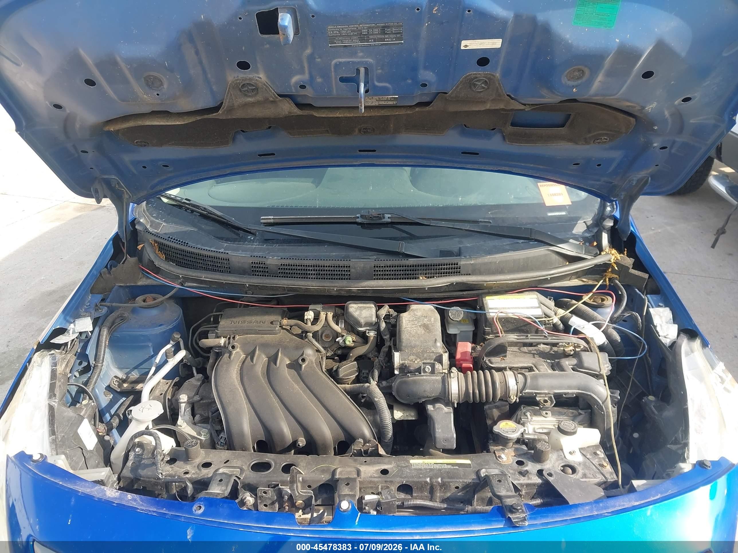 2015 Nissan Versa 1.6 Sv Синий vin: 3N1CN7AP5FL911989