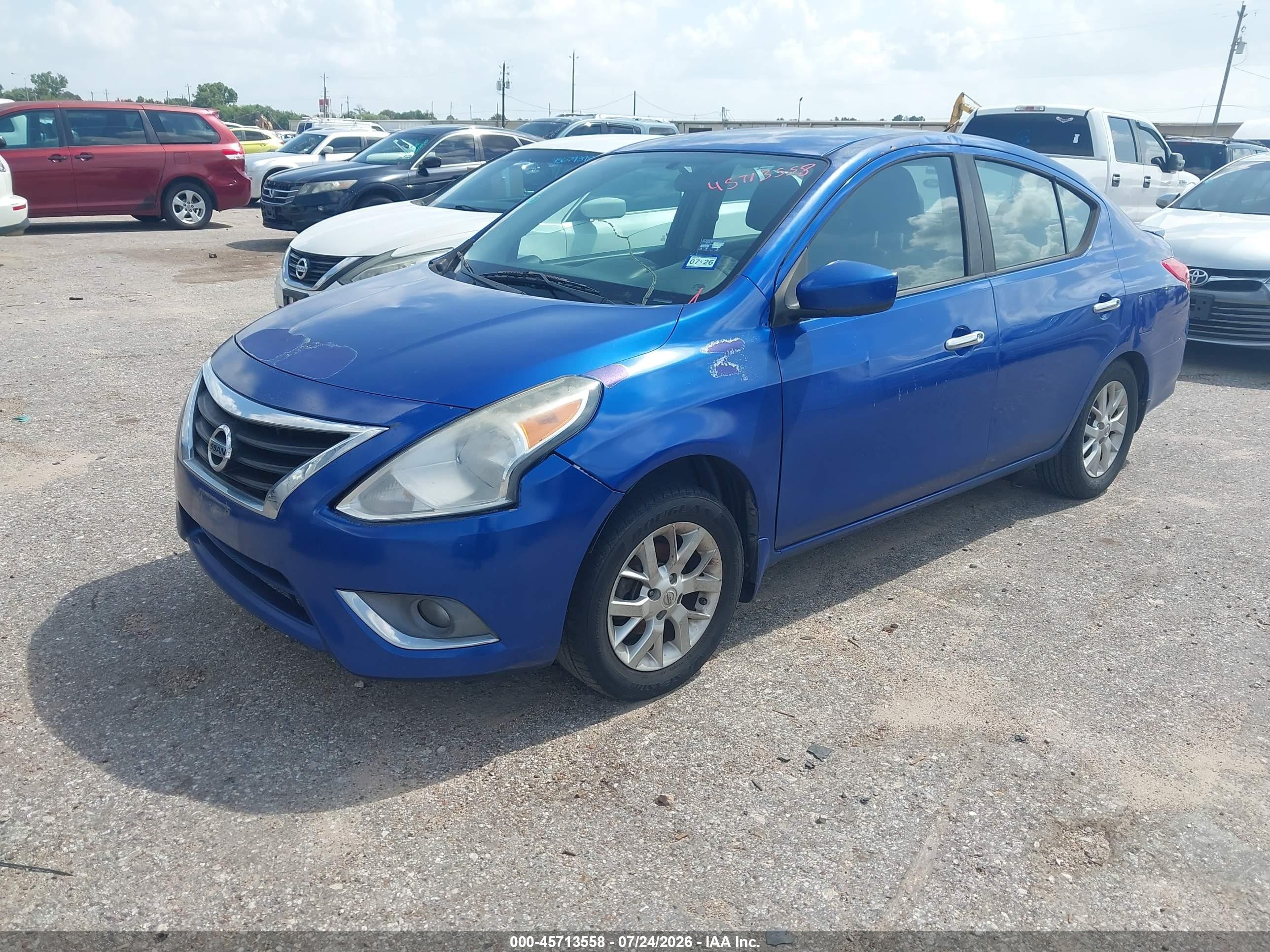 2015 Nissan Versa 1.6 Sv Blue vin: 3N1CN7AP5FL936410