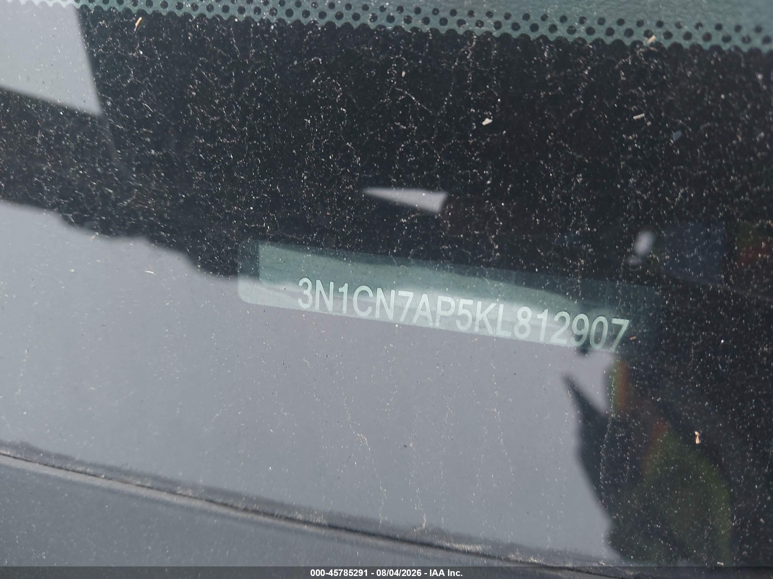 2019 Nissan Versa 1.6 Sv Черный vin: 3N1CN7AP5KL812907