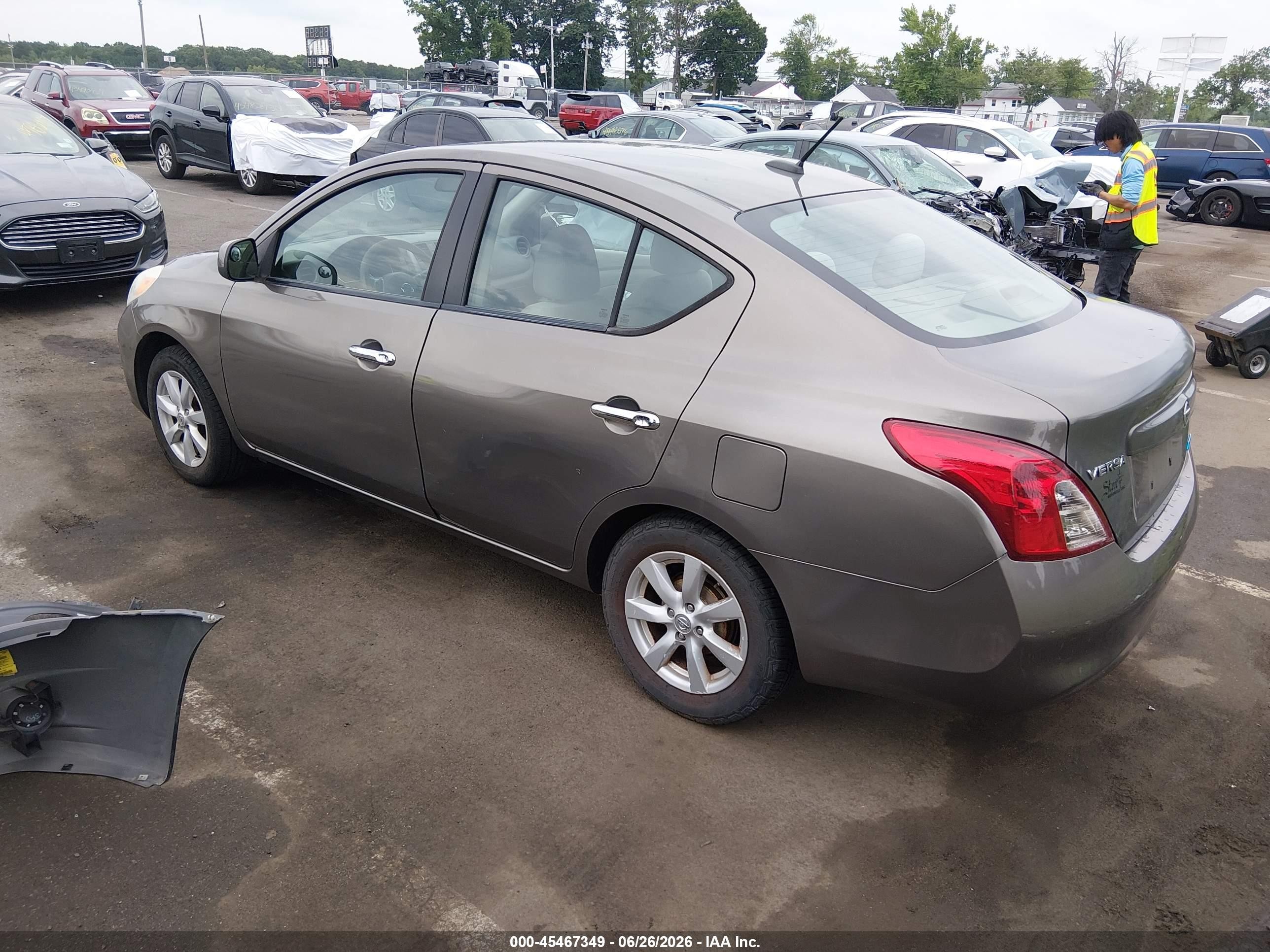 2012 Nissan Versa 1.6 Sl Gray vin: 3N1CN7AP6CL819530