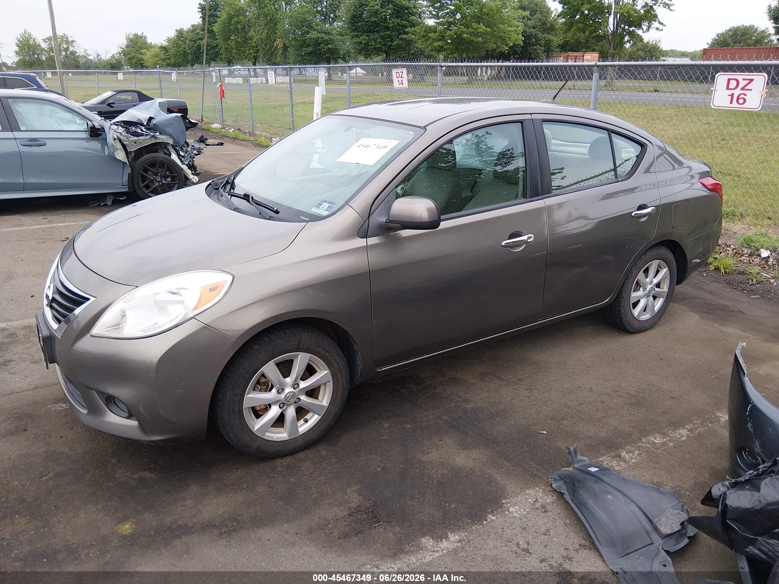 2012 Nissan Versa 1.6 Sl Gray vin: 3N1CN7AP6CL819530