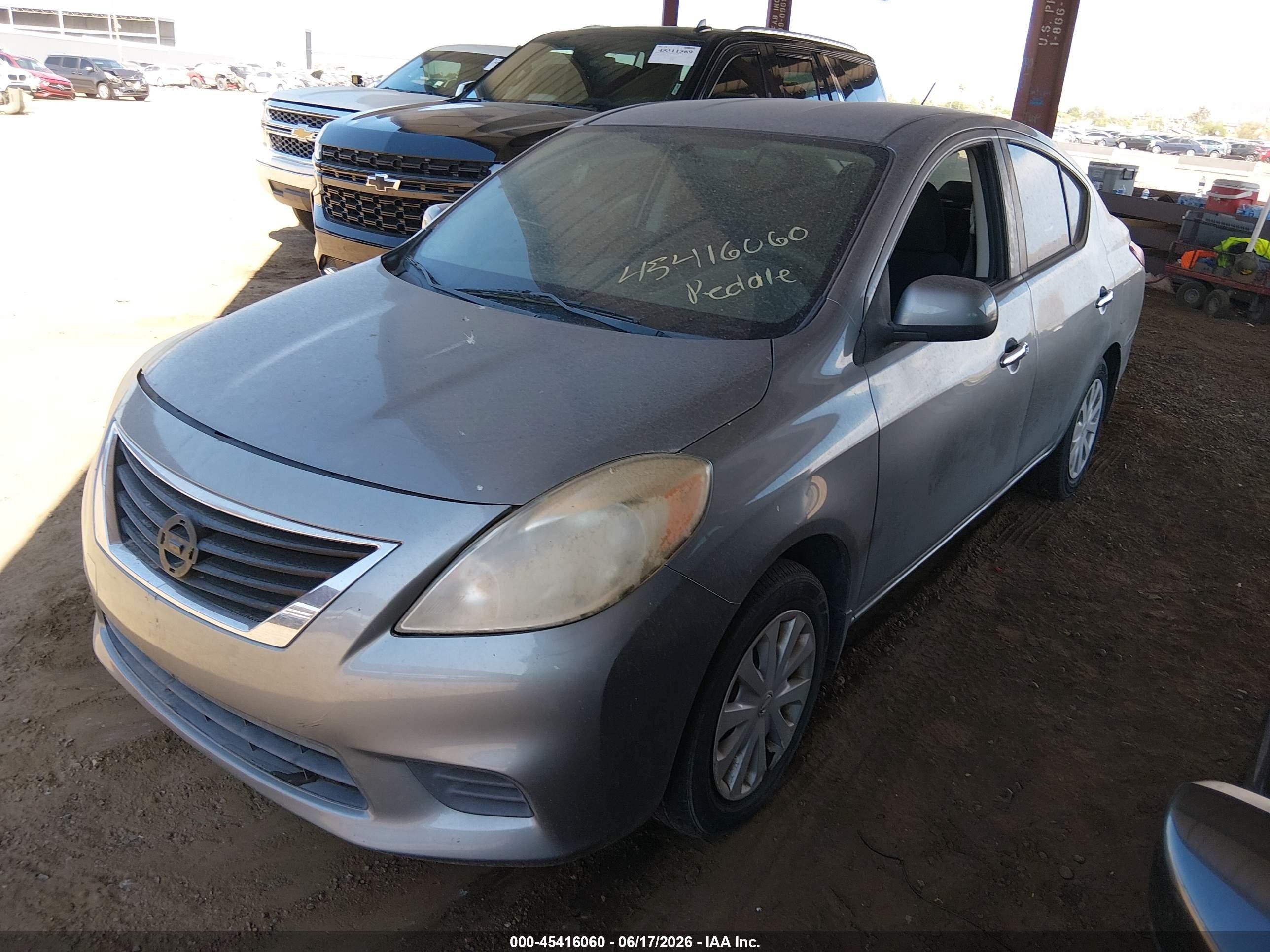 2012 Nissan Versa 1.6 Sv Gray vin: 3N1CN7AP6CL903458