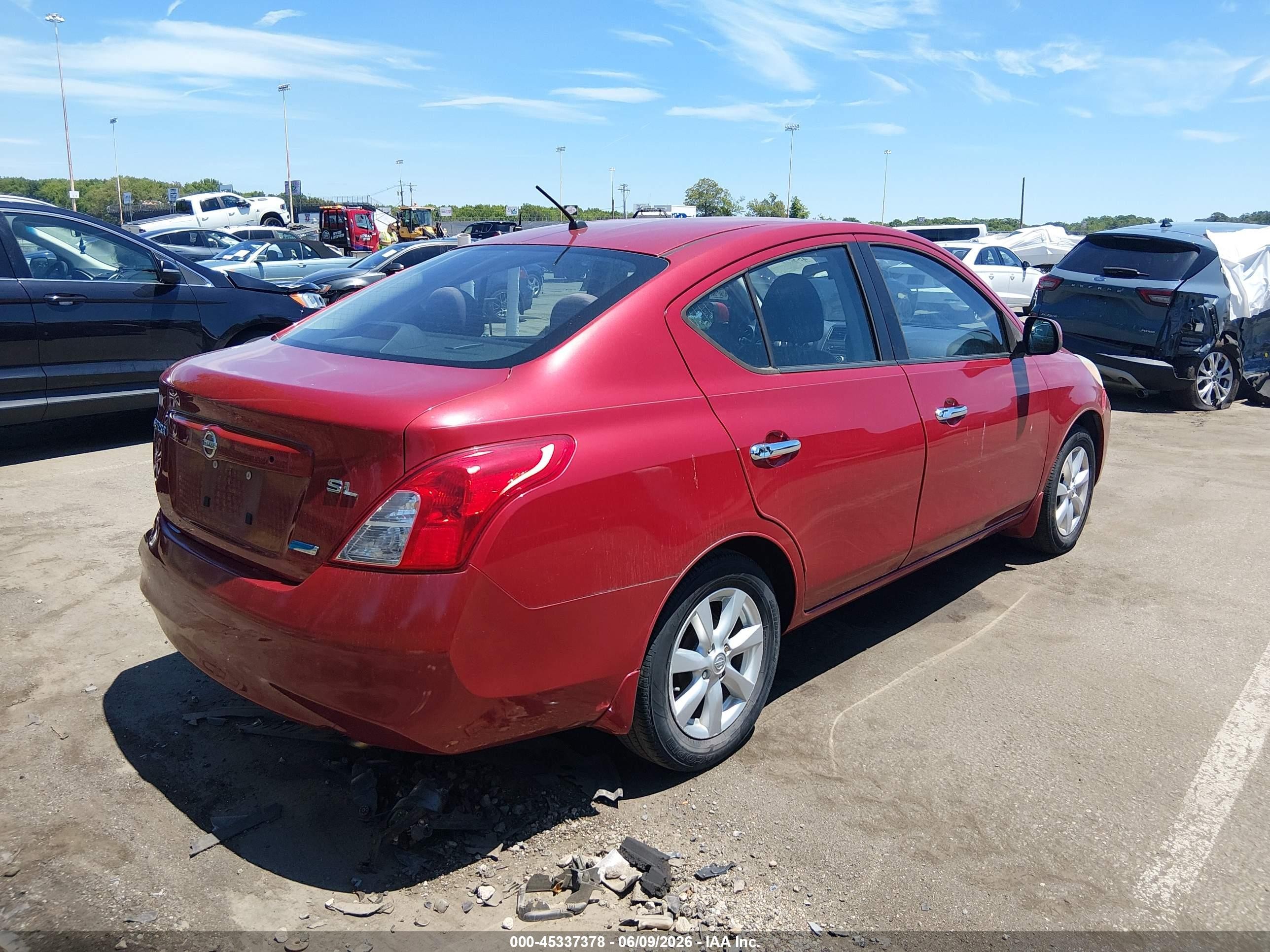 2012 Nissan Versa 1.6 Sl Red vin: 3N1CN7AP6CL907056