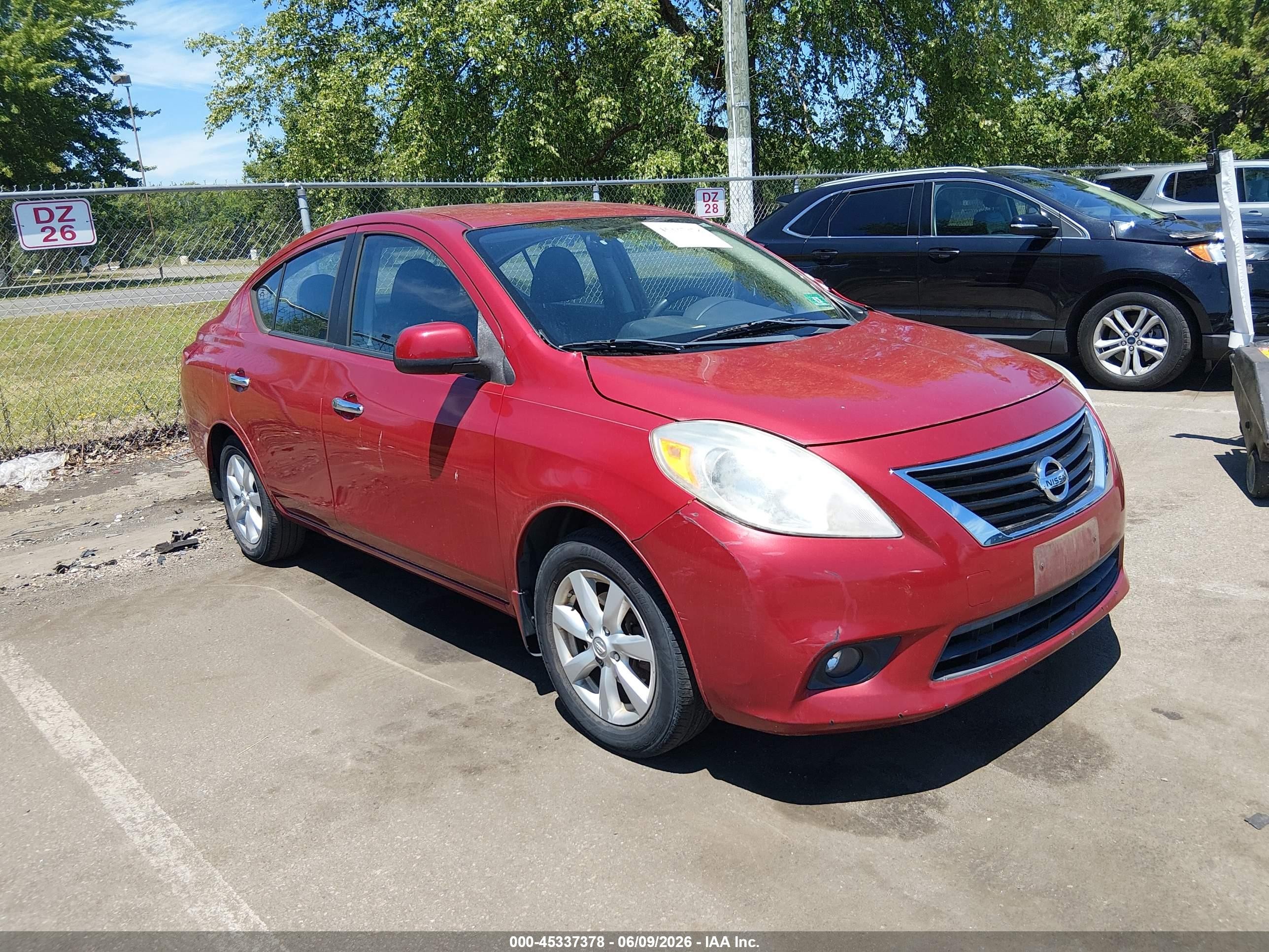 2012 Nissan Versa 1.6 Sl Red vin: 3N1CN7AP6CL907056