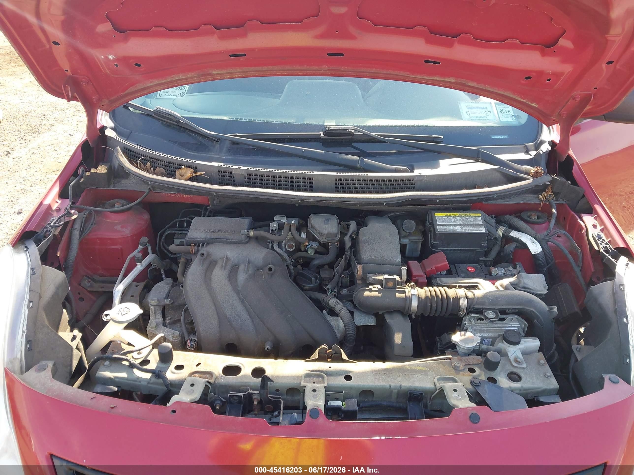 2013 Nissan Versa 1.6 S+ Red vin: 3N1CN7AP6DL873749