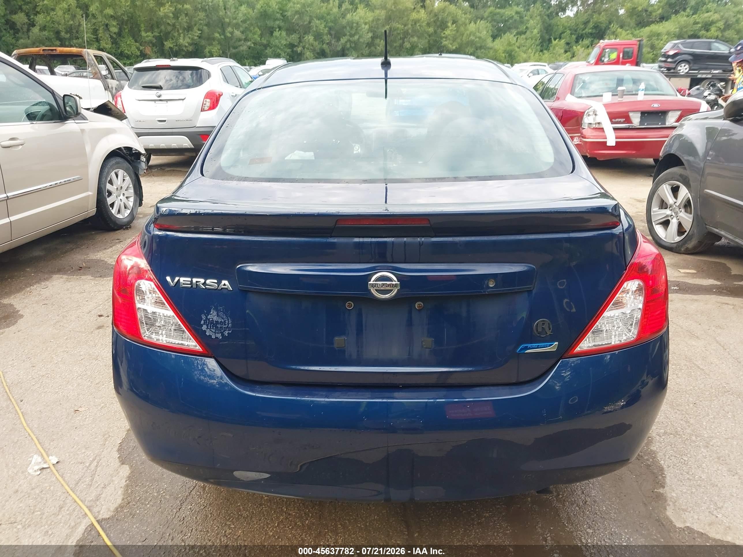 2014 Nissan Versa 1.6 S+ Blue vin: 3N1CN7AP6EL864504