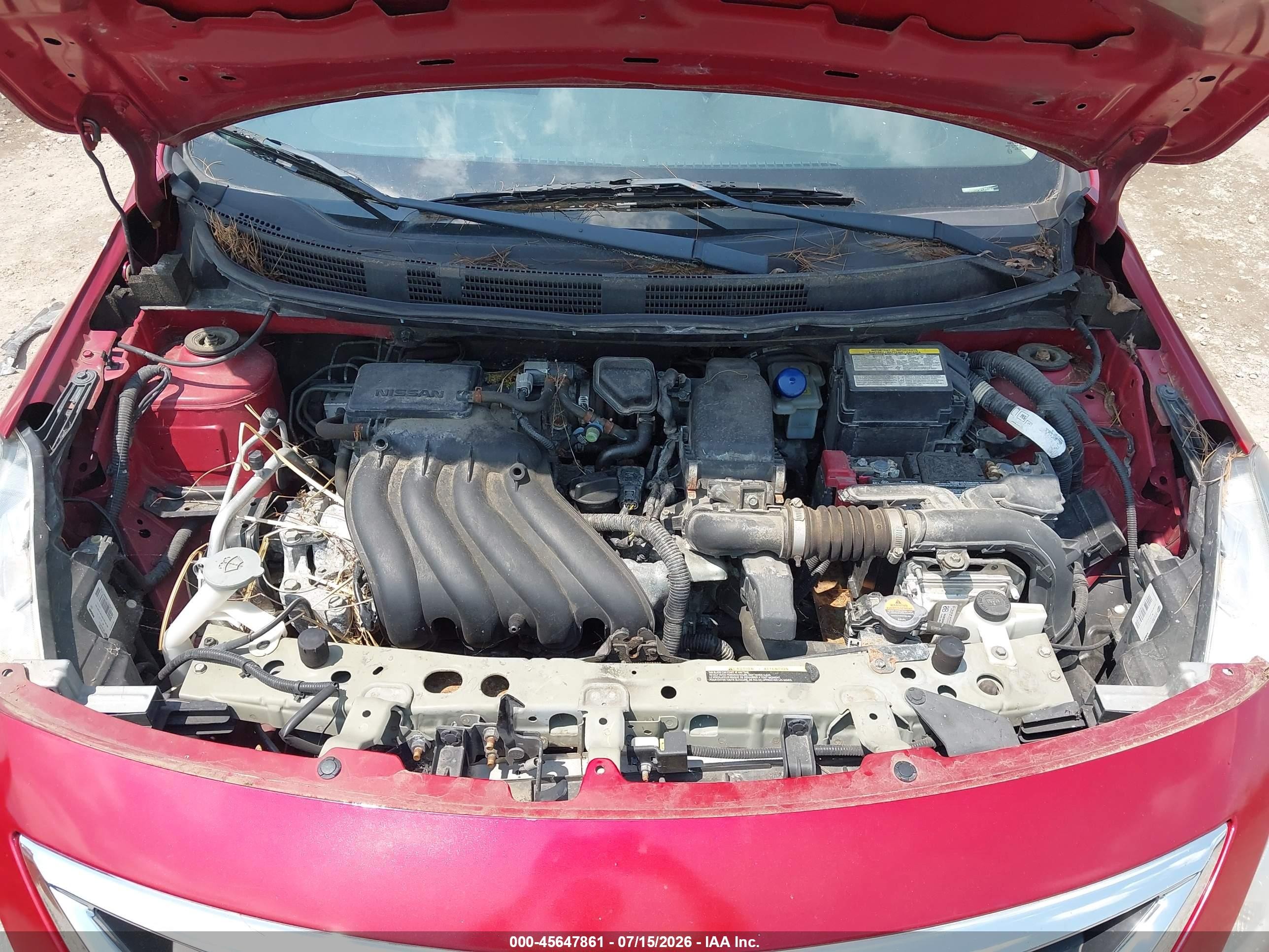 2015 Nissan Versa 1.6 S+ Red vin: 3N1CN7AP6FL803963