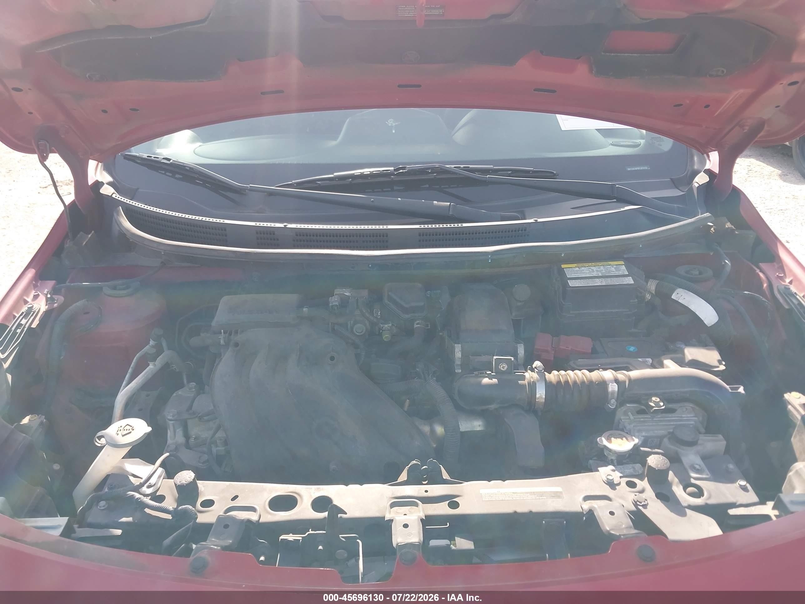 2015 Nissan Versa 1.6 S+ Red vin: 3N1CN7AP6FL870109
