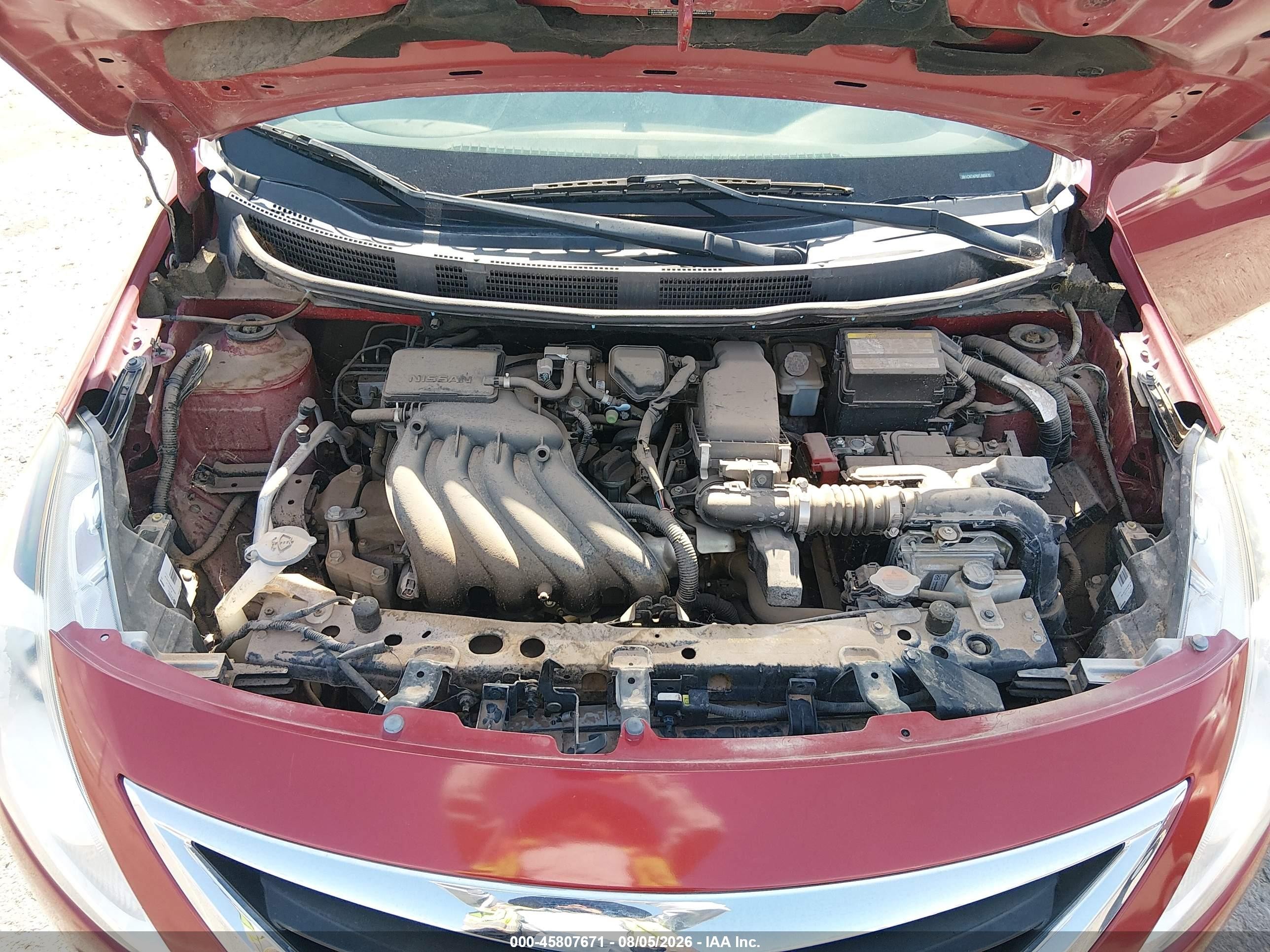 2015 Nissan Versa 1.6 S+ Burgundy vin: 3N1CN7AP6FL885970