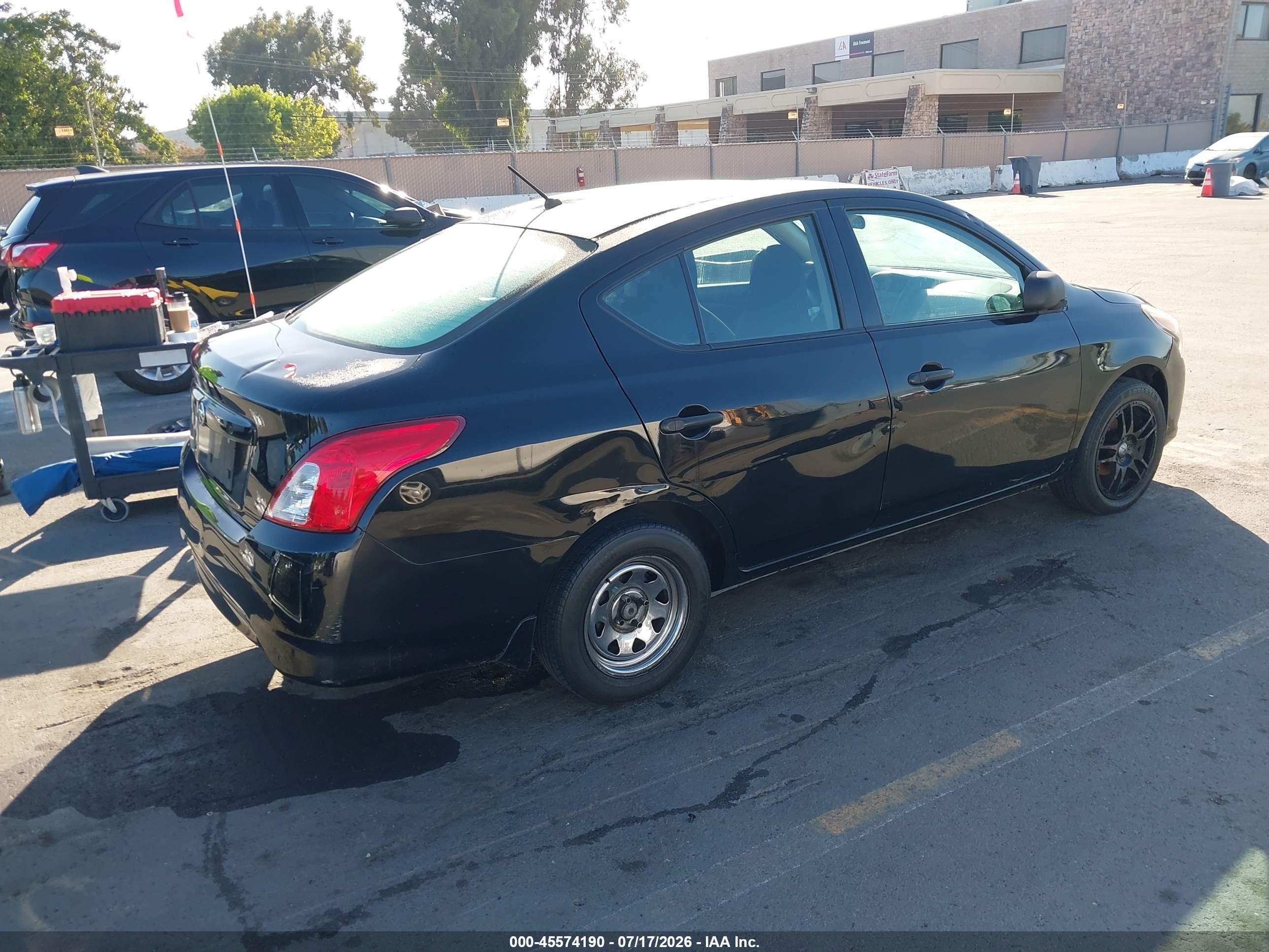 2015 Nissan Versa 1.6 S Black vin: 3N1CN7AP6FL907708