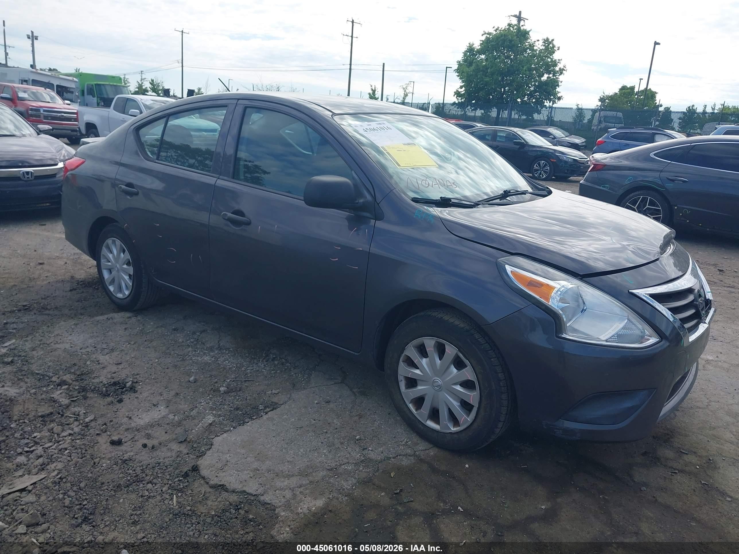 2015 Nissan Versa 1.6 S+ Gray vin: 3N1CN7AP6FL916442
