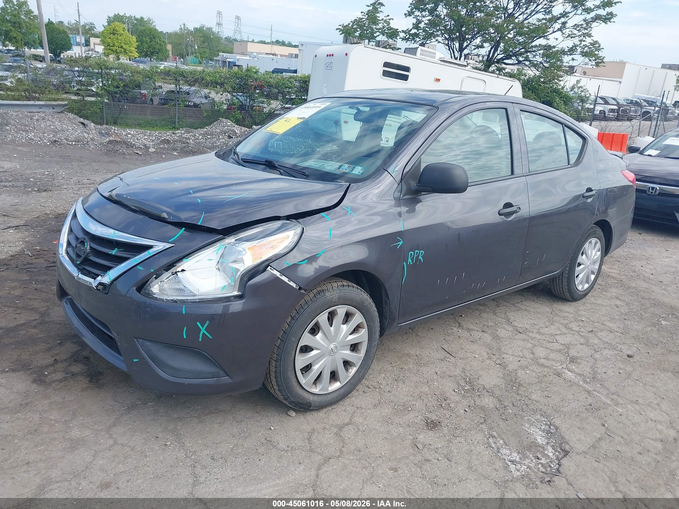 2015 Nissan Versa 1.6 S+ Gray vin: 3N1CN7AP6FL916442