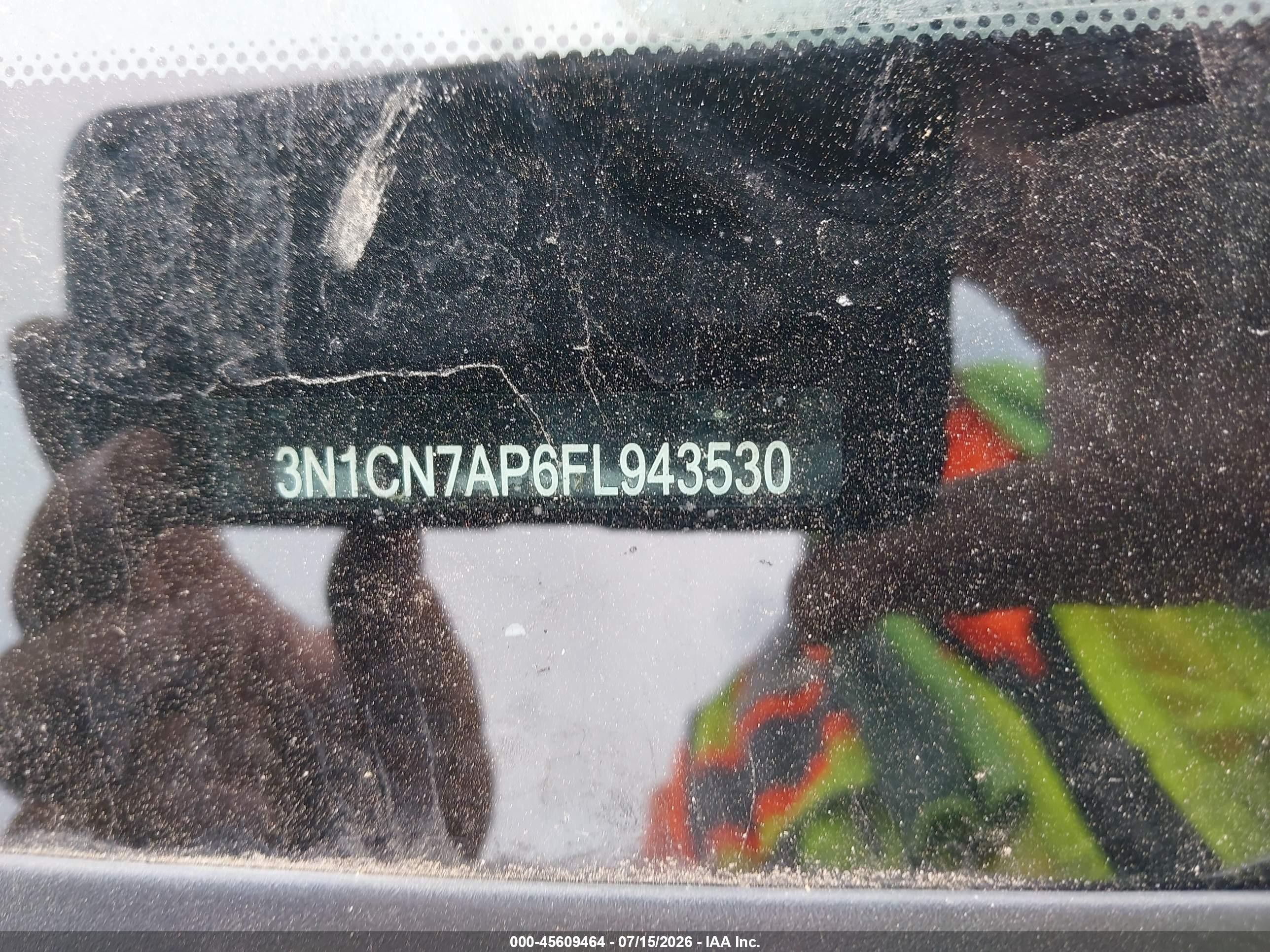 2015 Nissan Versa 1.6 Sl Silver vin: 3N1CN7AP6FL943530