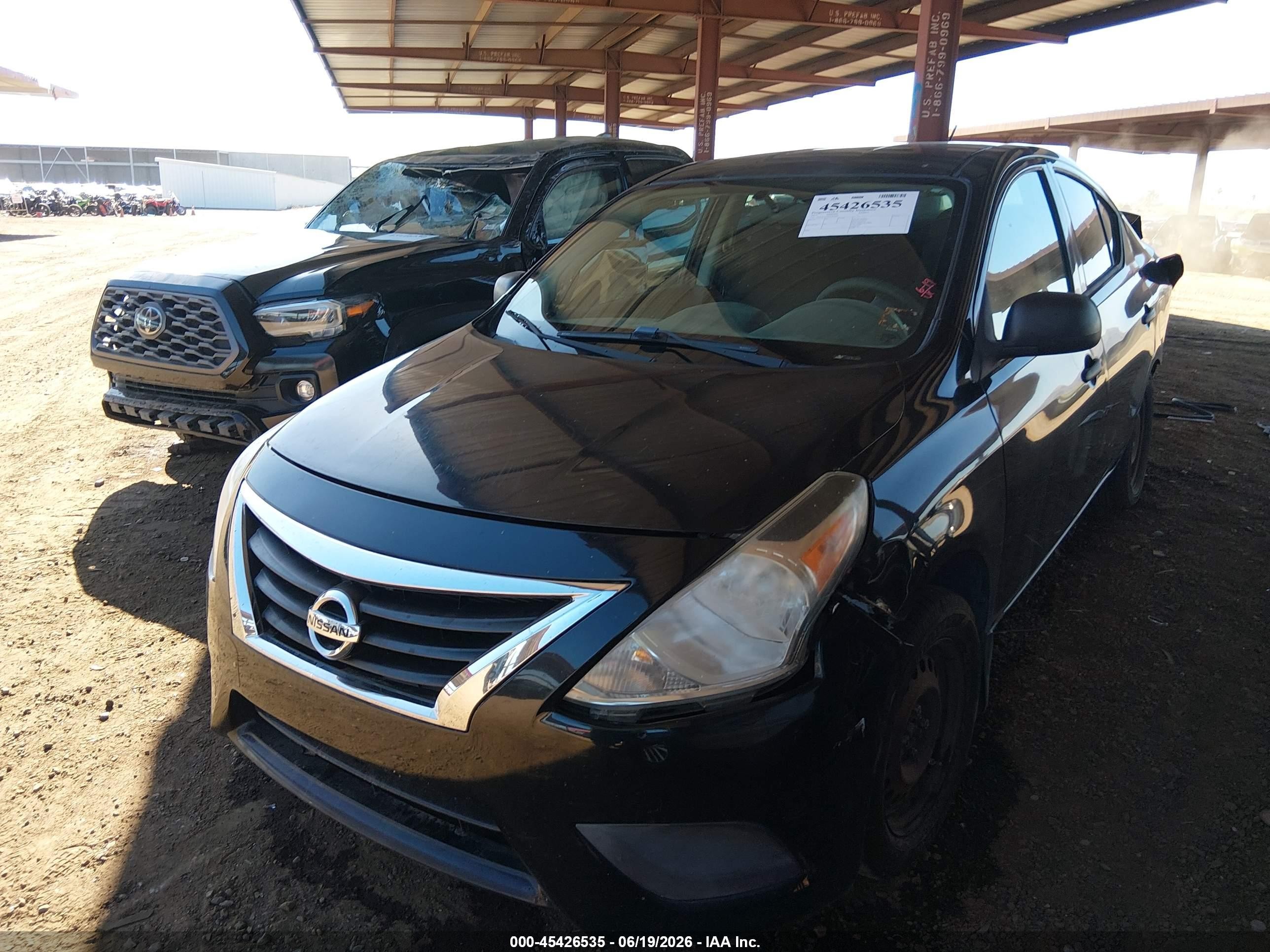 2015 Nissan Versa 1.6 S Black vin: 3N1CN7AP6FL957508