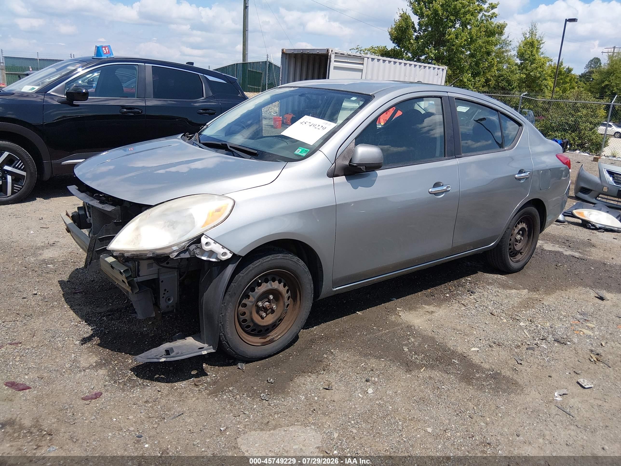 2012 Nissan Versa 1.6 Sv Gray vin: 3N1CN7AP7CL885116