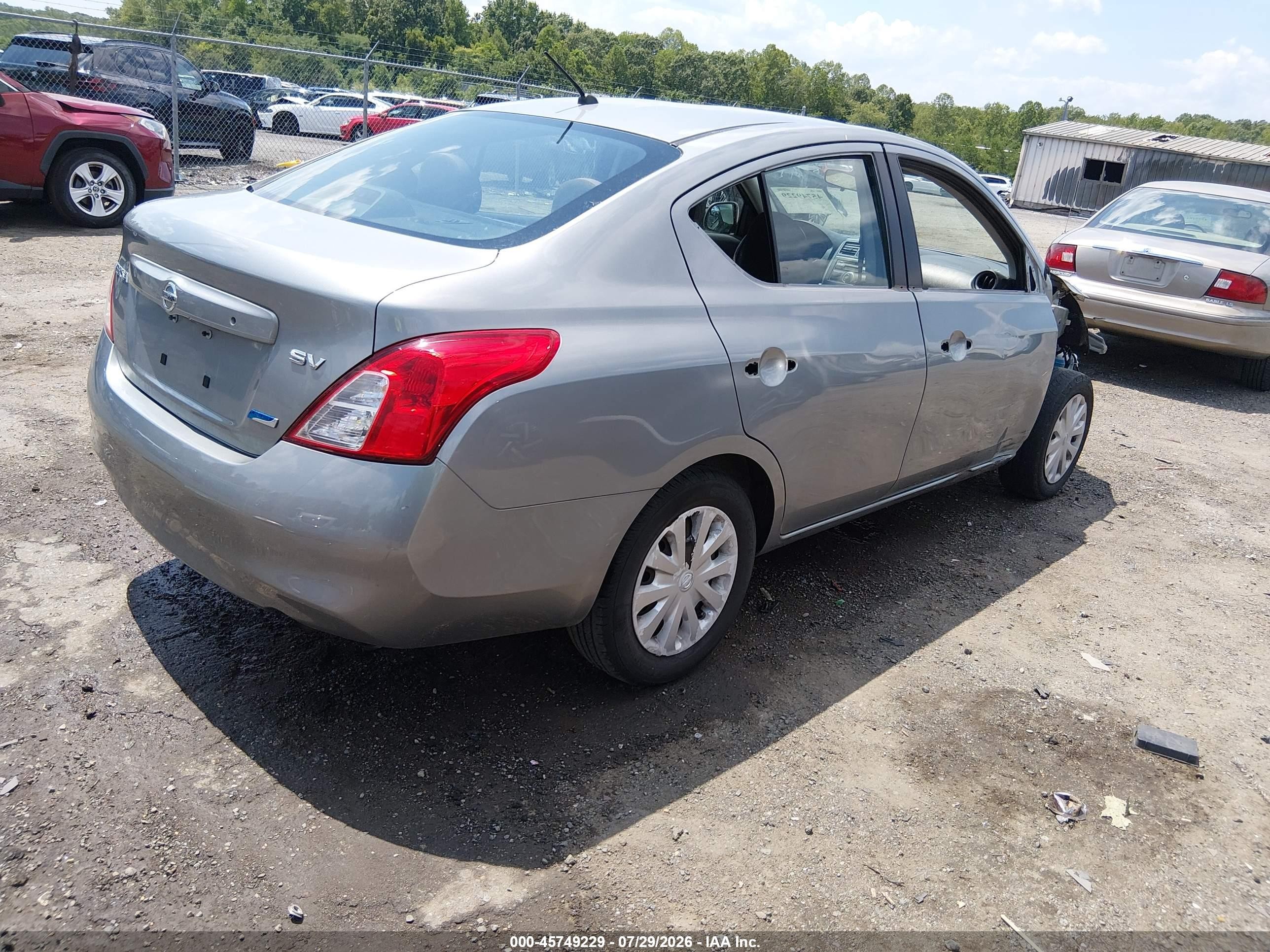 2012 Nissan Versa 1.6 Sv Gray vin: 3N1CN7AP7CL885116