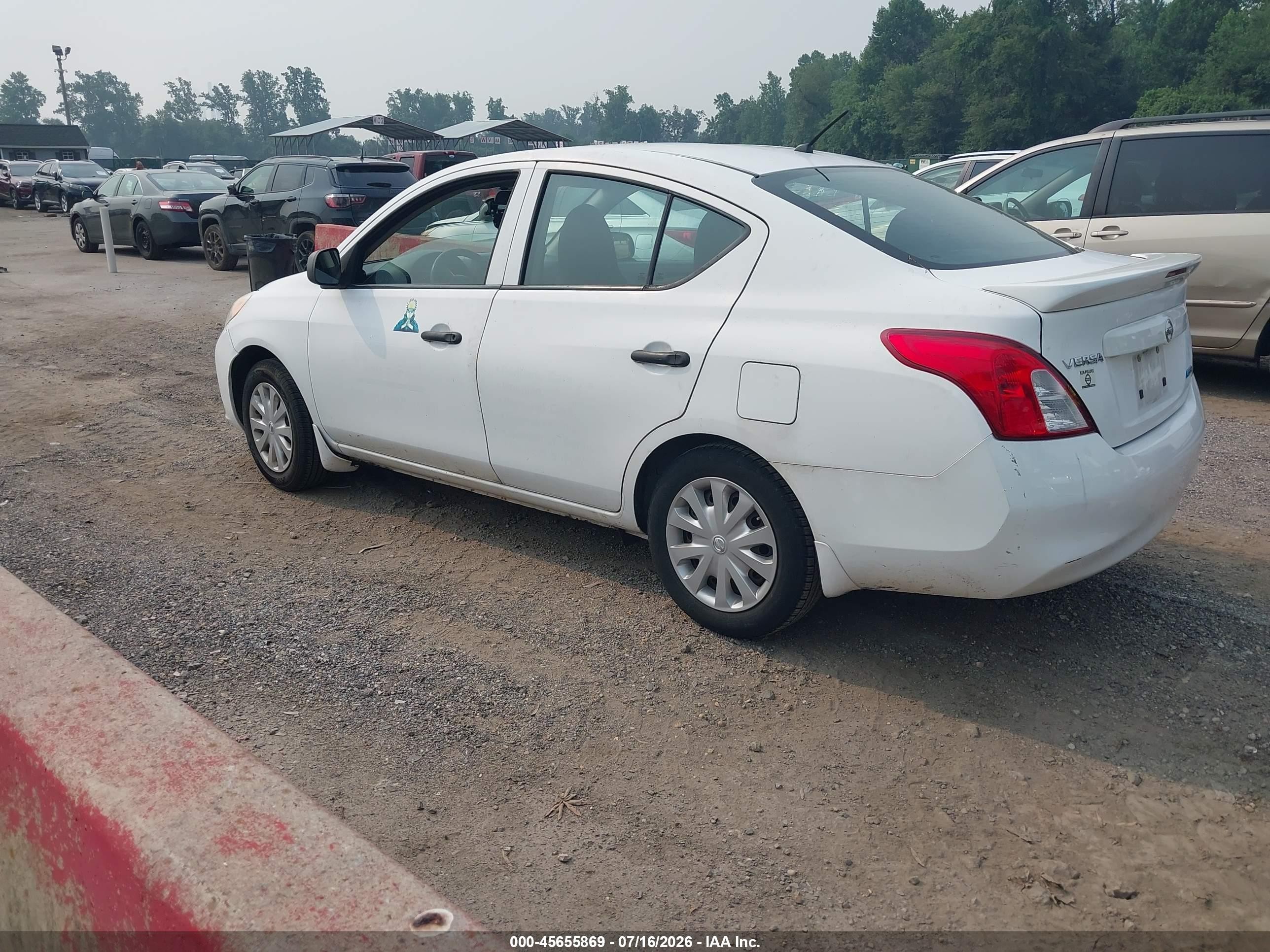 2014 Nissan Versa 1.6 S+ White vin: 3N1CN7AP7EL832256