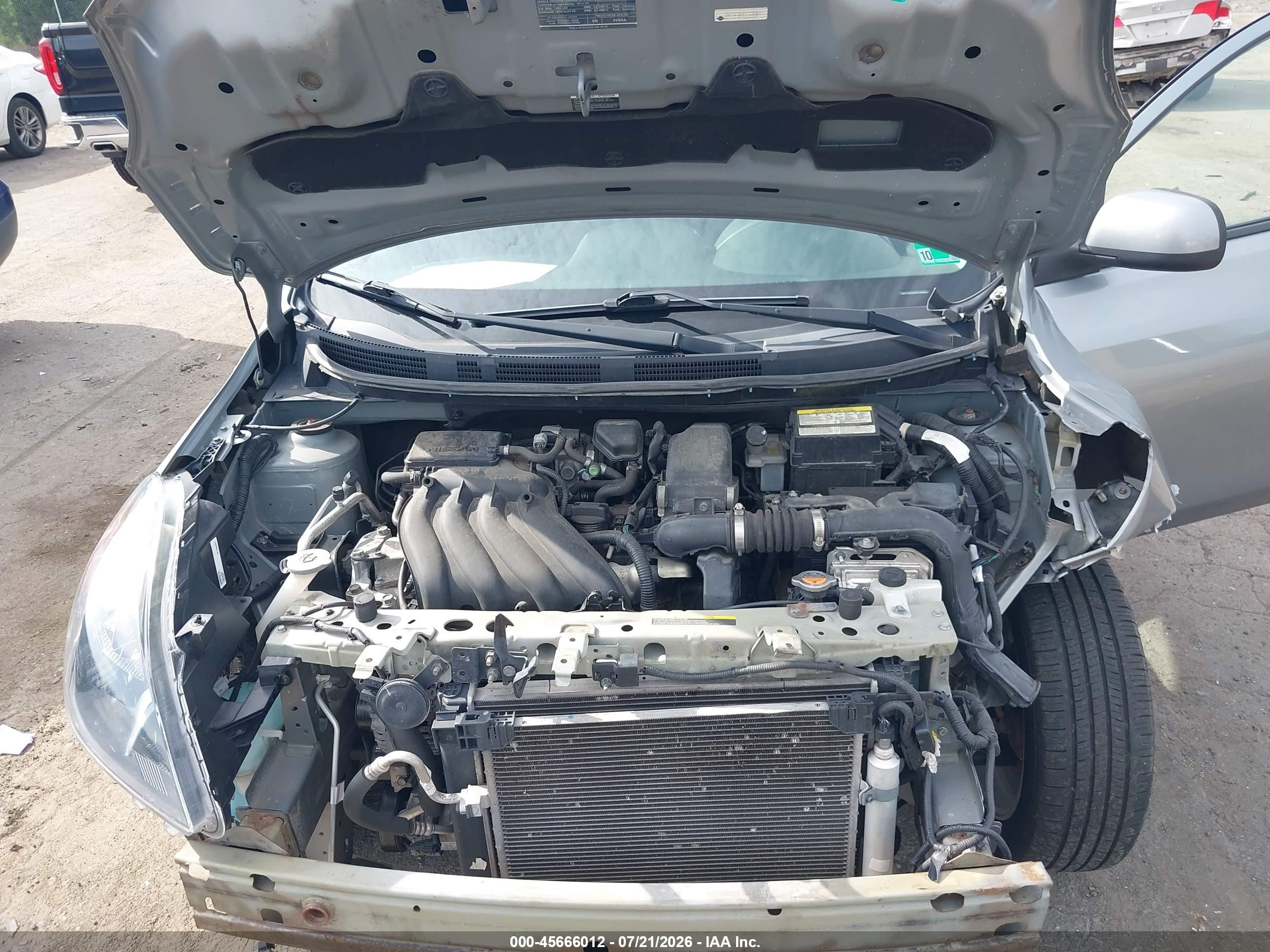 2014 Nissan Versa 1.6 Sl Gray vin: 3N1CN7AP7EL836940