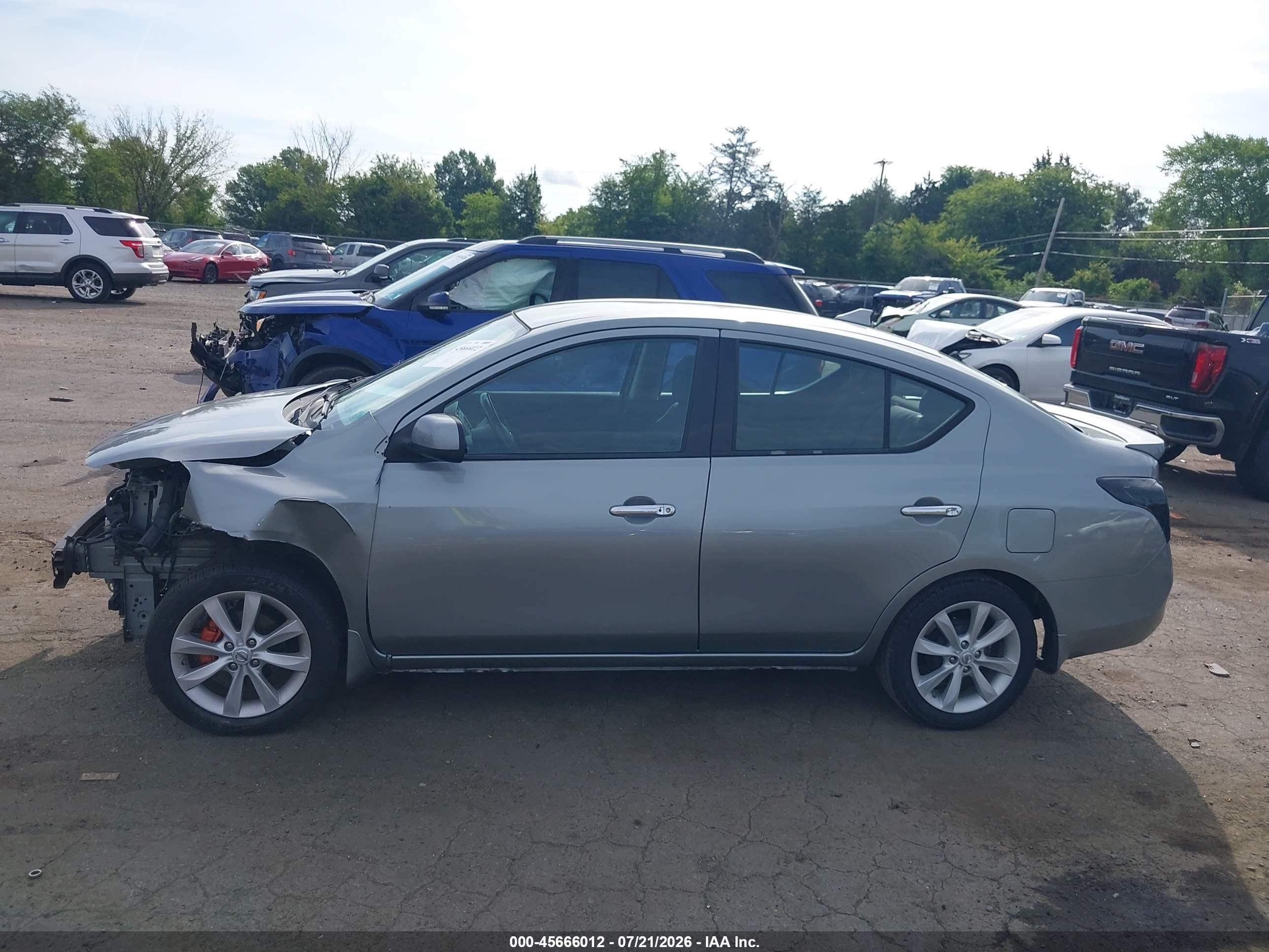 2014 Nissan Versa 1.6 Sl Gray vin: 3N1CN7AP7EL836940