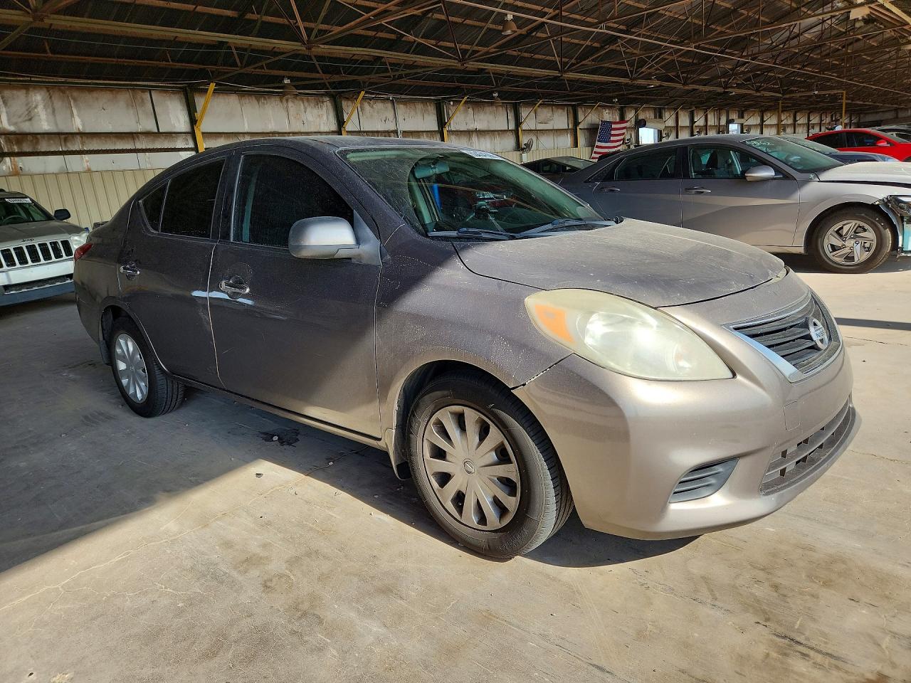 2014 Nissan Versa 1.6 Sv Gray vin: 3N1CN7AP7EL875656