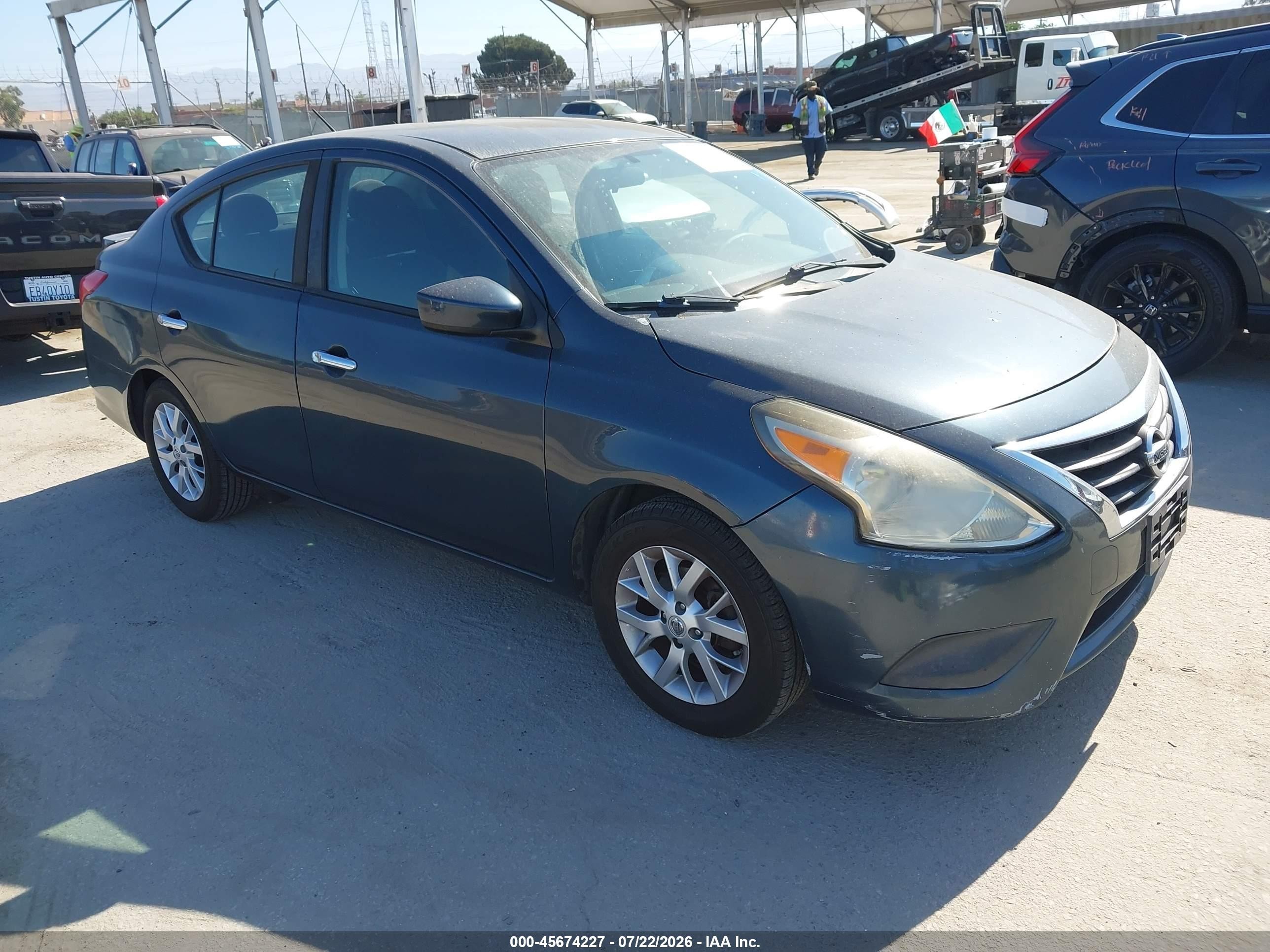 2015 Nissan Versa 1.6 Sv Dark Blue vin: 3N1CN7AP7FL802966