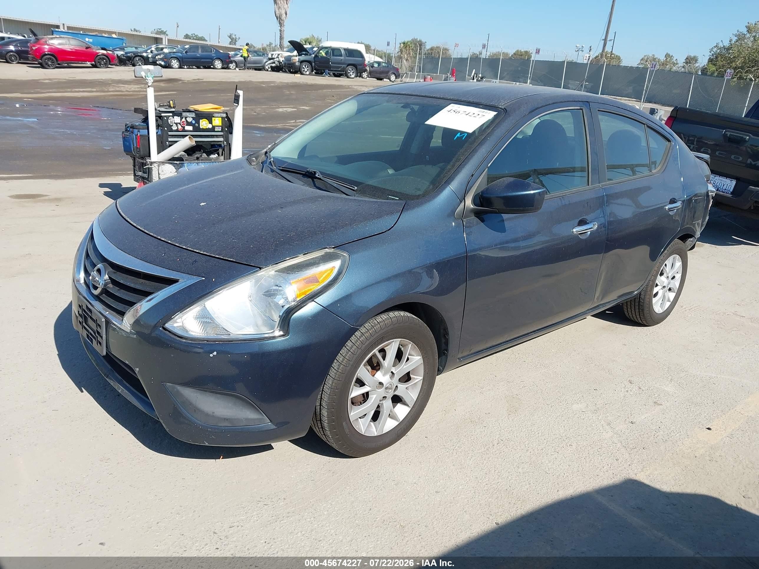 2015 Nissan Versa 1.6 Sv Dark Blue vin: 3N1CN7AP7FL802966