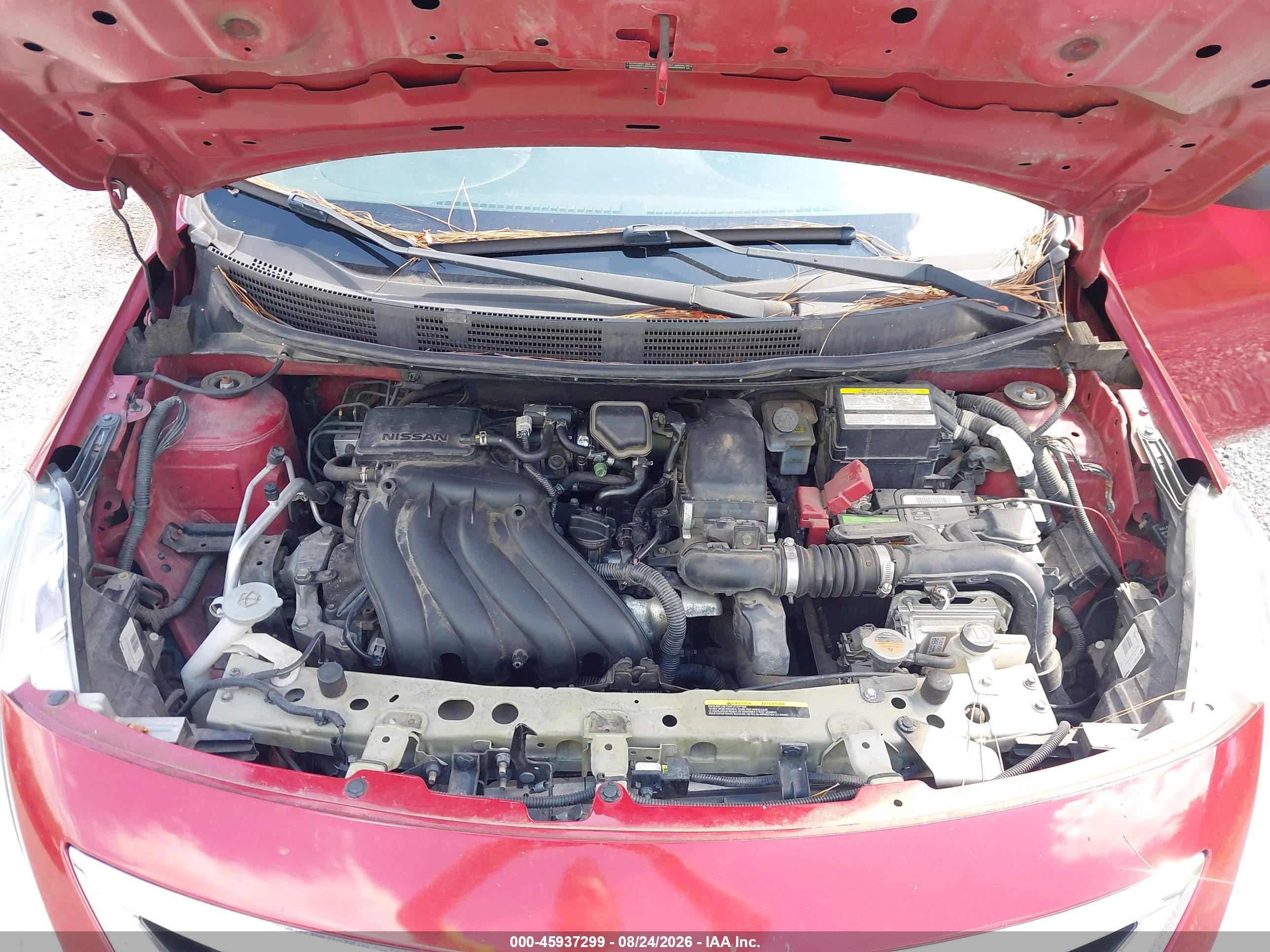 2015 Nissan Versa 1.6 S+ Red vin: 3N1CN7AP7FL820299