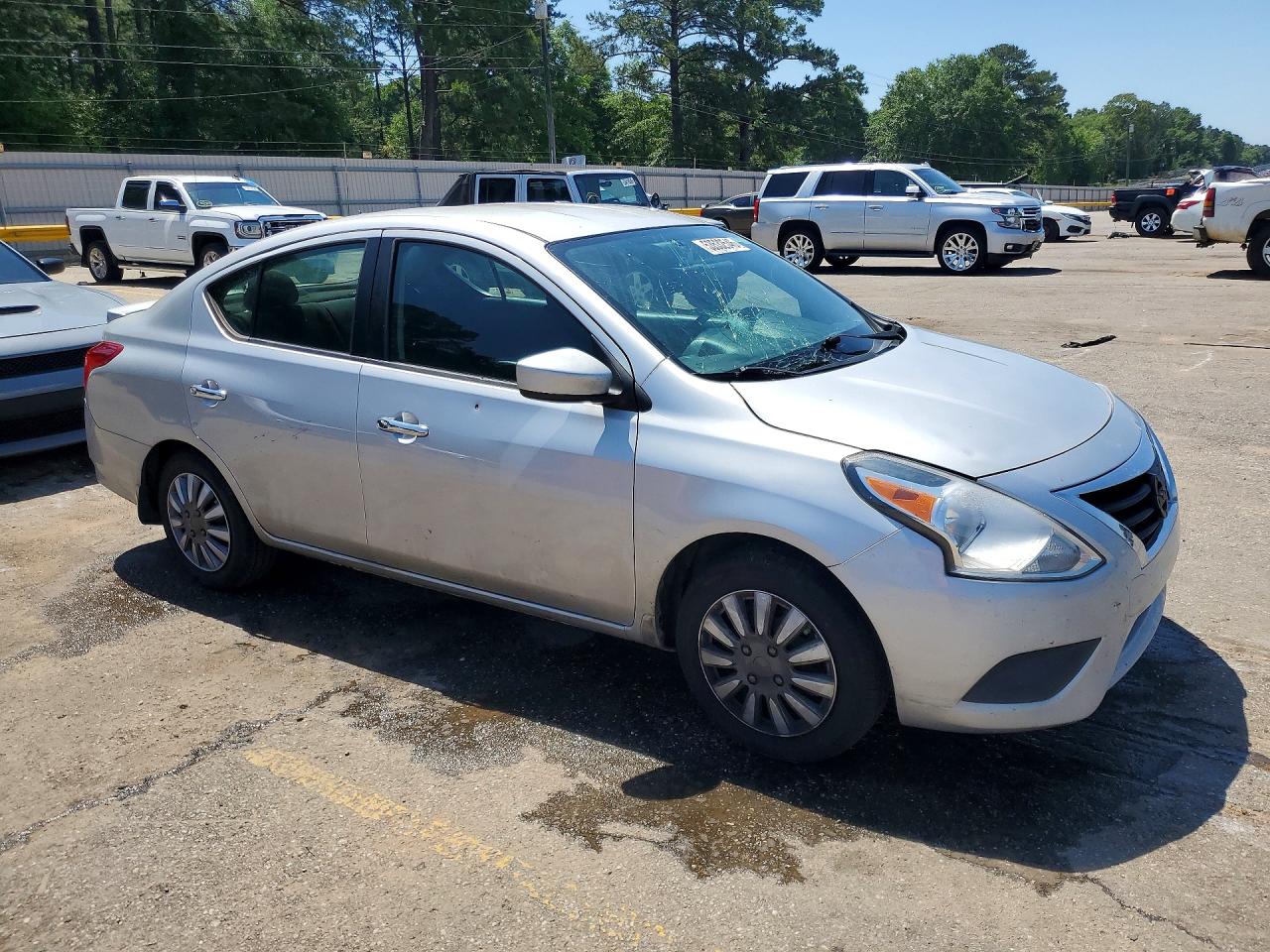 2015 Nissan Versa 1.6 Sv Silver vin: 3N1CN7AP7FL852623