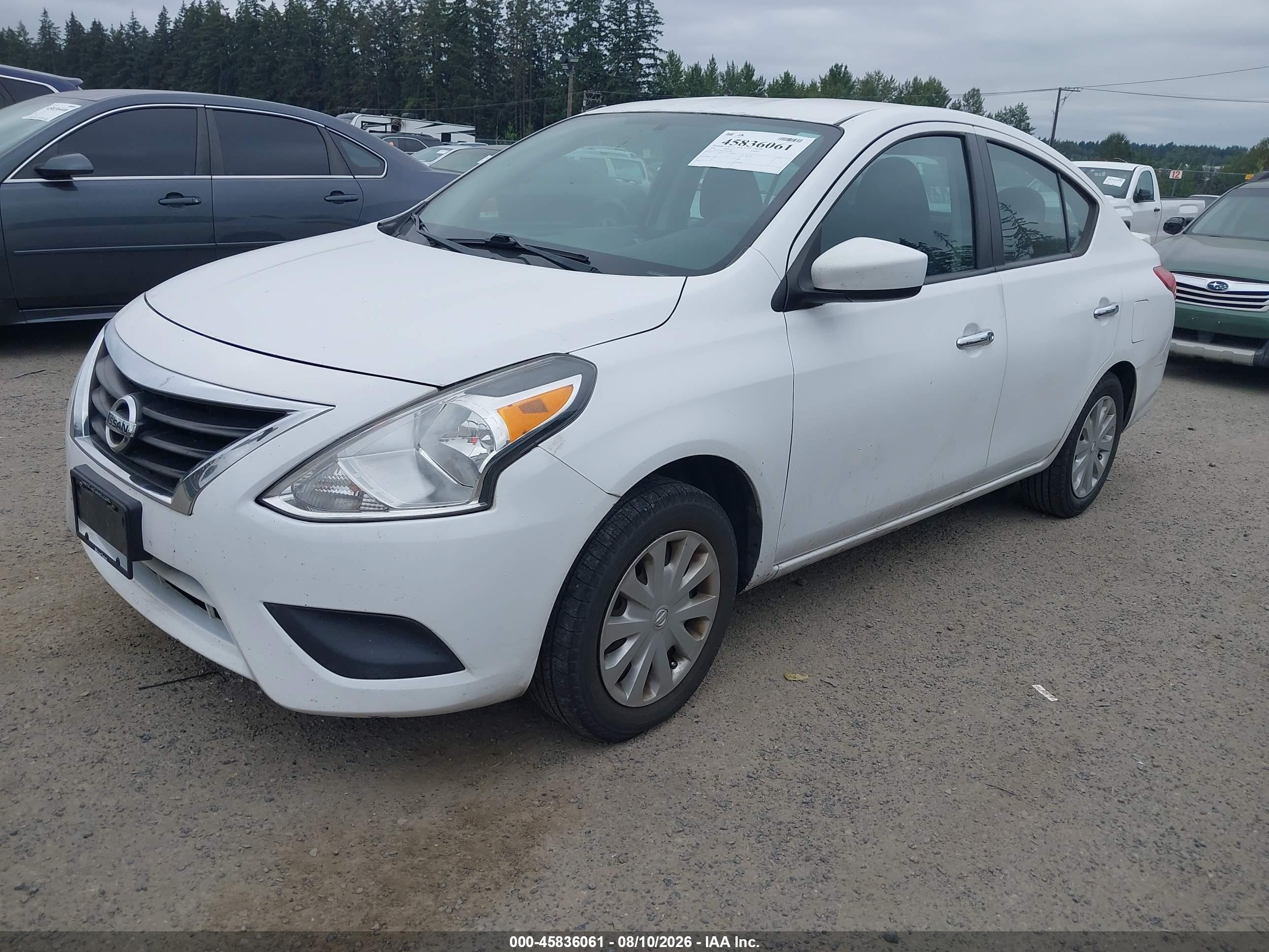 2016 Nissan Versa 1.6 S/1.6 S+/1.6 Sl/1.6 Sv White vin: 3N1CN7AP7GL834608