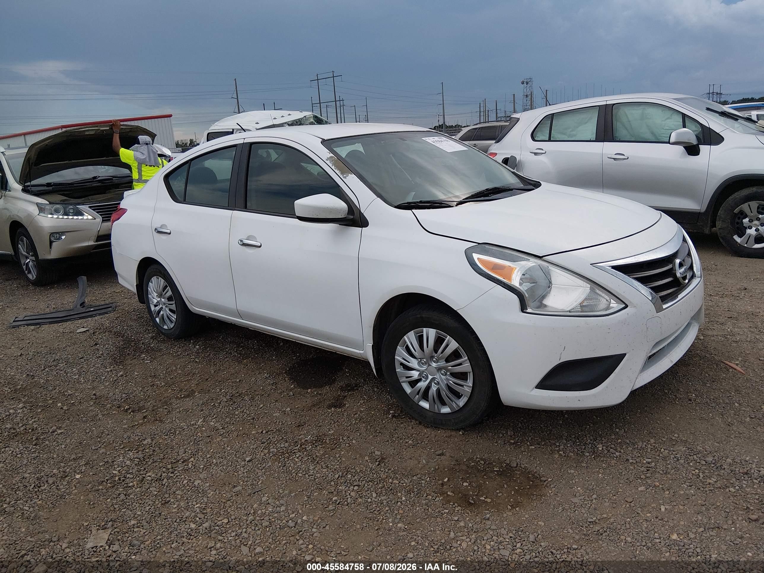 2017 Nissan Versa 1.6 Sv White vin: 3N1CN7AP7HL889478