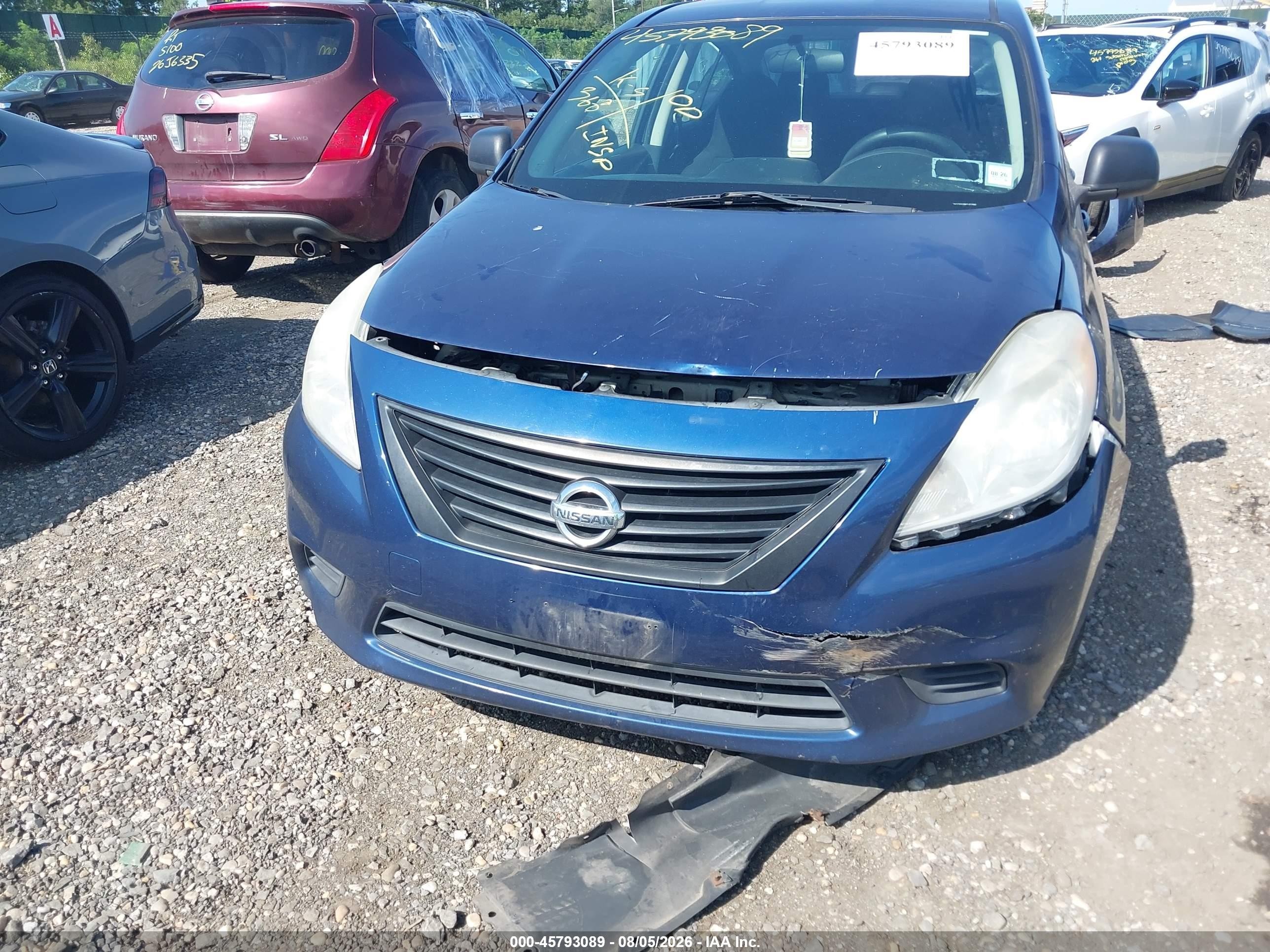 2012 Nissan Versa 1.6 S Blue vin: 3N1CN7AP8CL877560