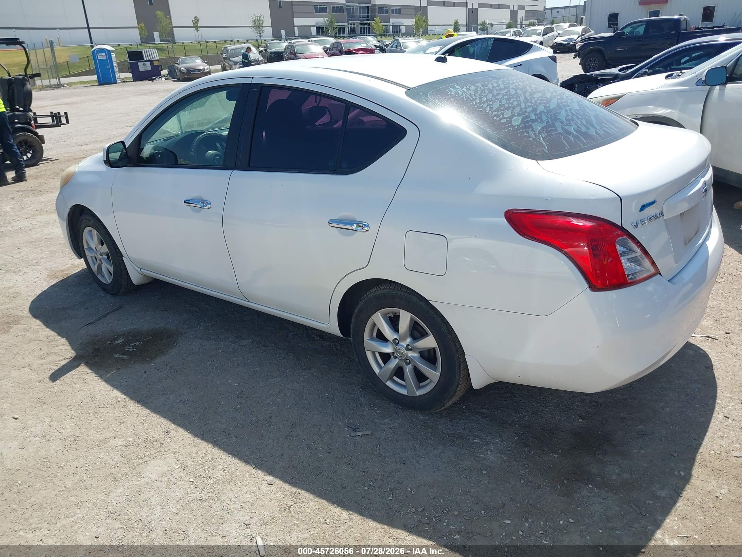2012 Nissan Versa 1.6 Sl White vin: 3N1CN7AP8CL901176