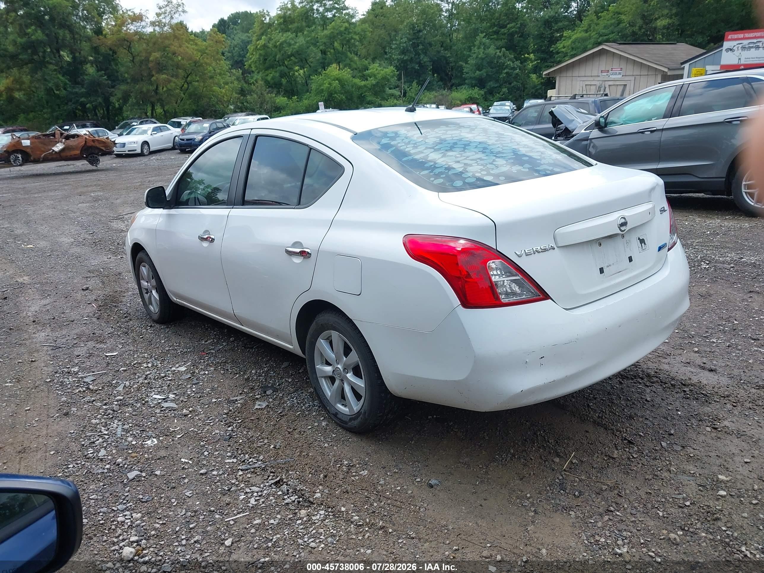 2012 Nissan Versa 1.6 Sl White vin: 3N1CN7AP8CL946697