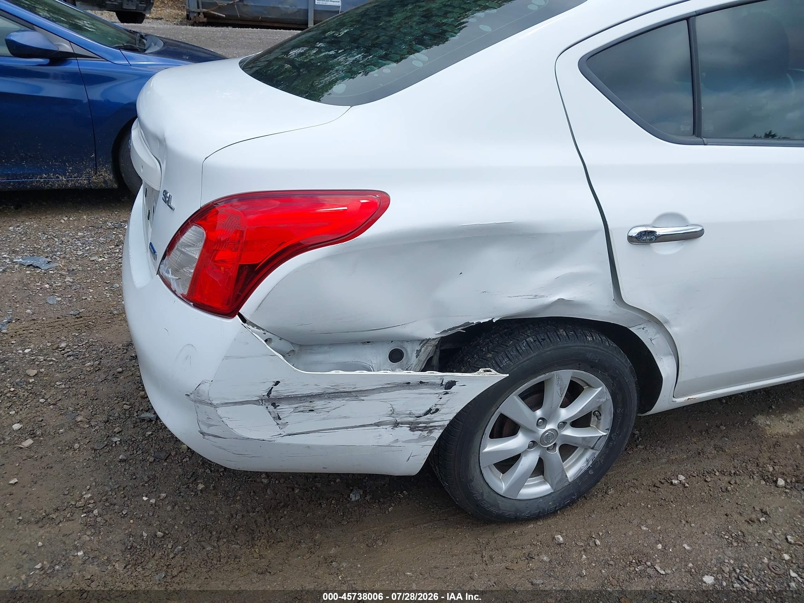 2012 Nissan Versa 1.6 Sl White vin: 3N1CN7AP8CL946697