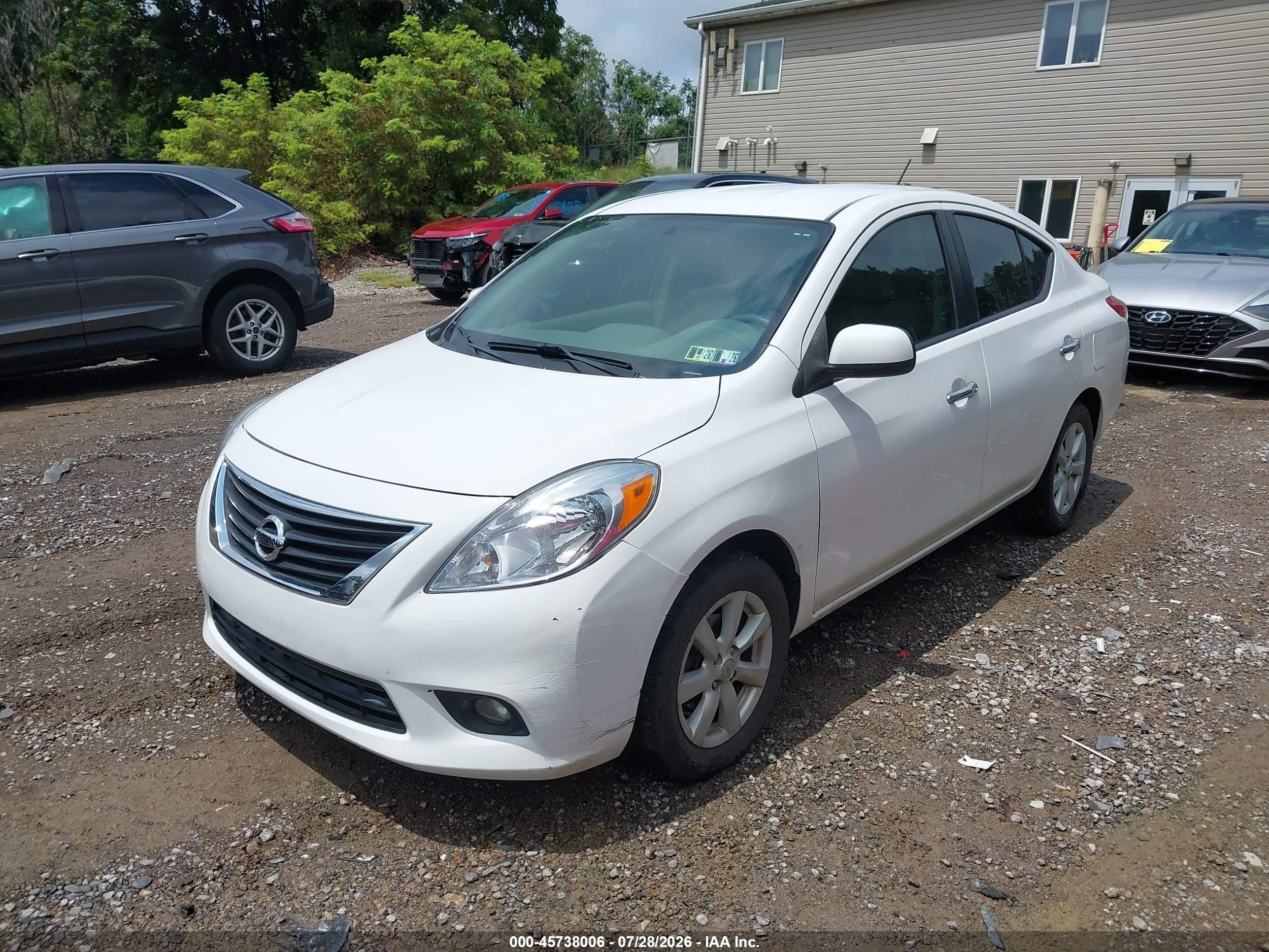 2012 Nissan Versa 1.6 Sl White vin: 3N1CN7AP8CL946697