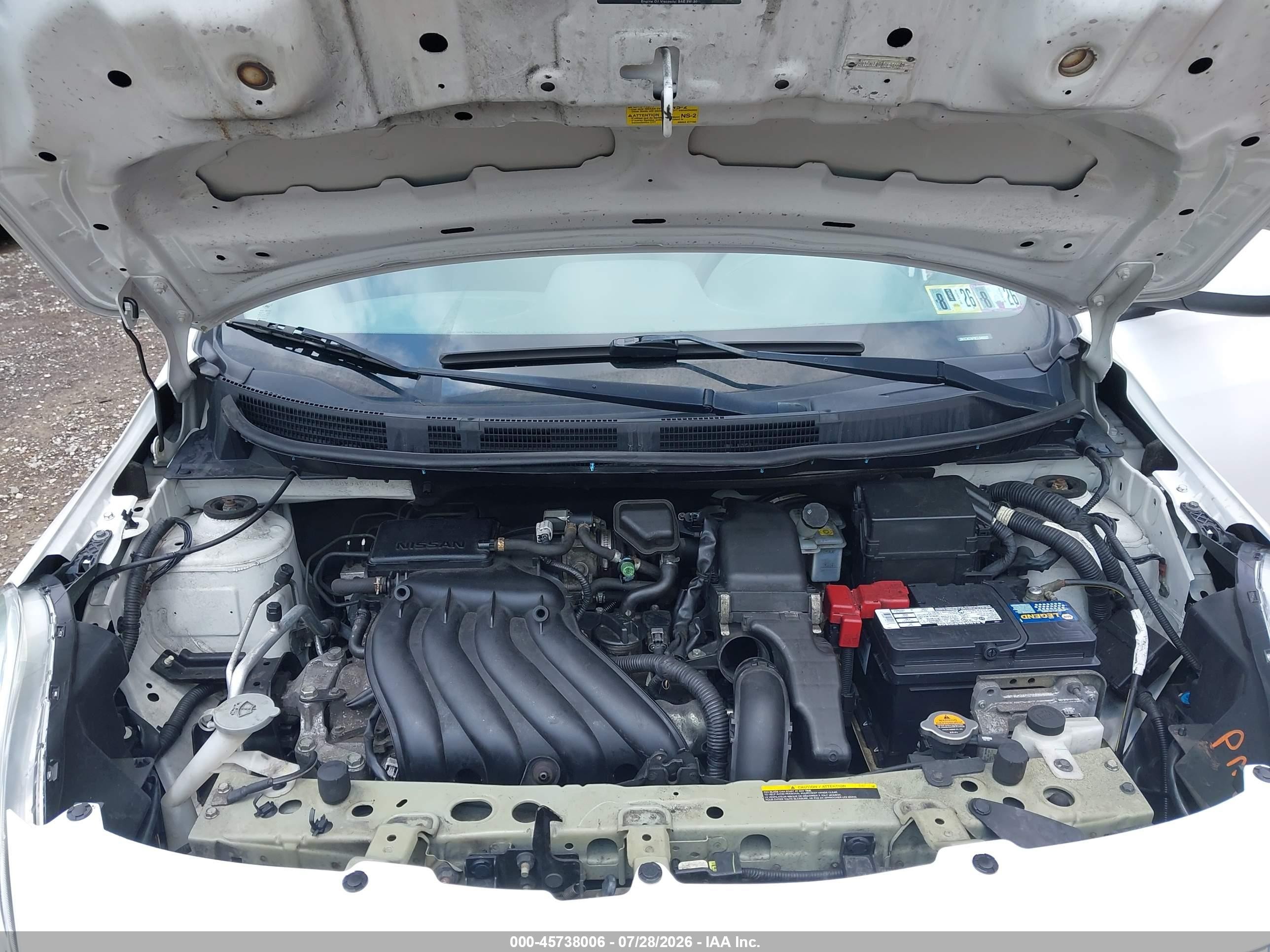 2012 Nissan Versa 1.6 Sl White vin: 3N1CN7AP8CL946697