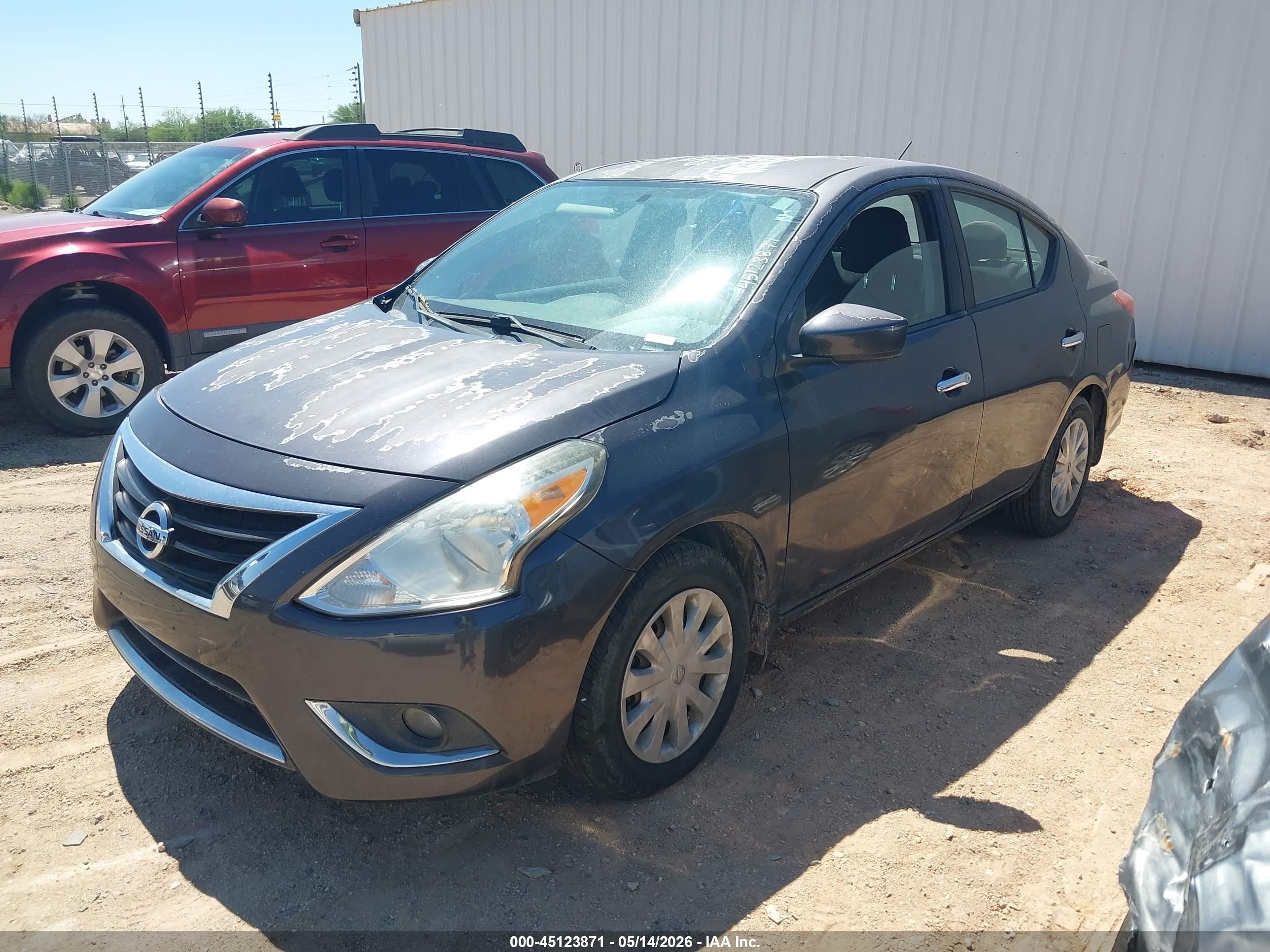2015 Nissan Versa 1.6 Sv Gray vin: 3N1CN7AP8FL814561