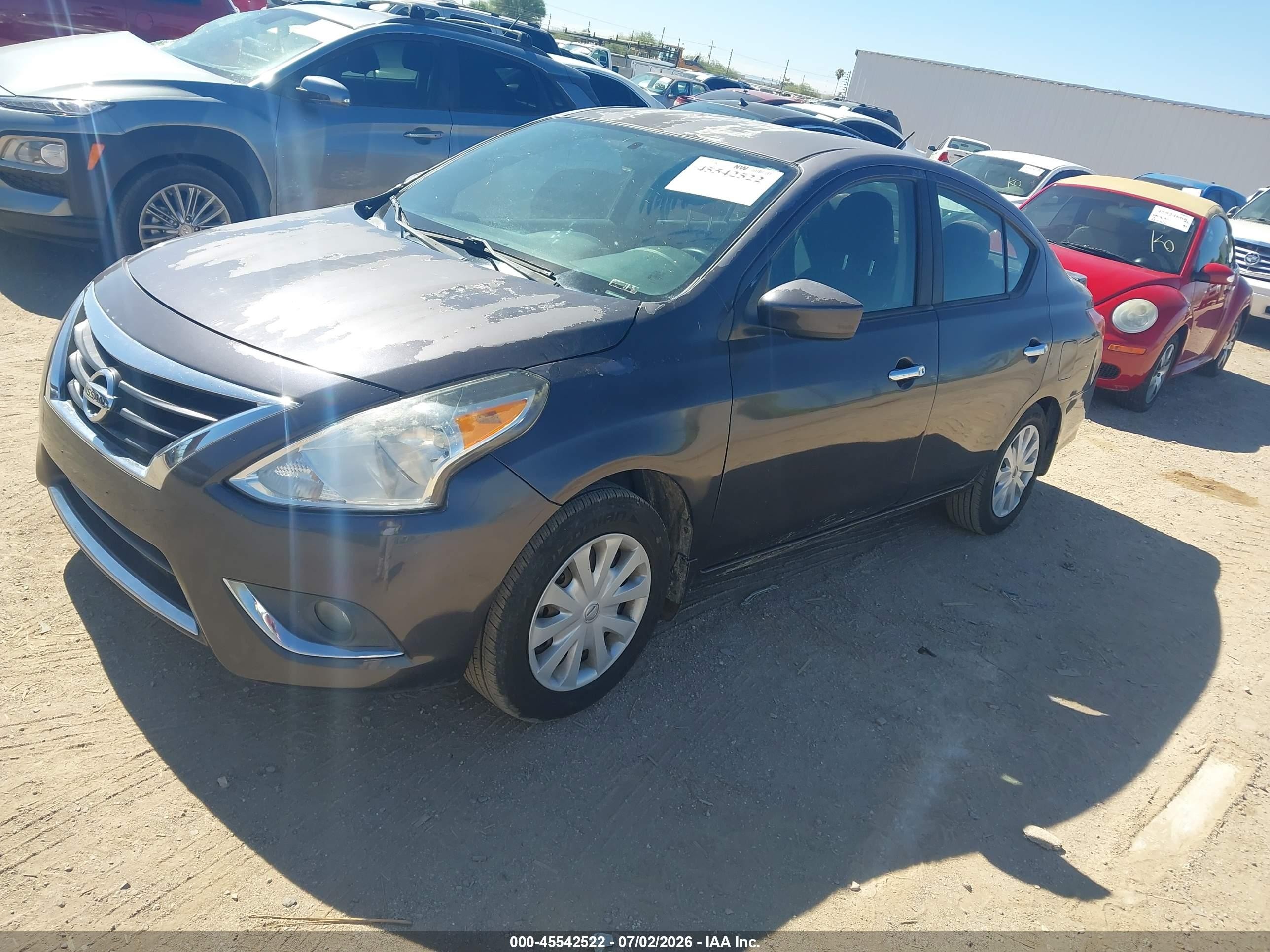 2015 Nissan Versa 1.6 Sv Gray vin: 3N1CN7AP8FL814561
