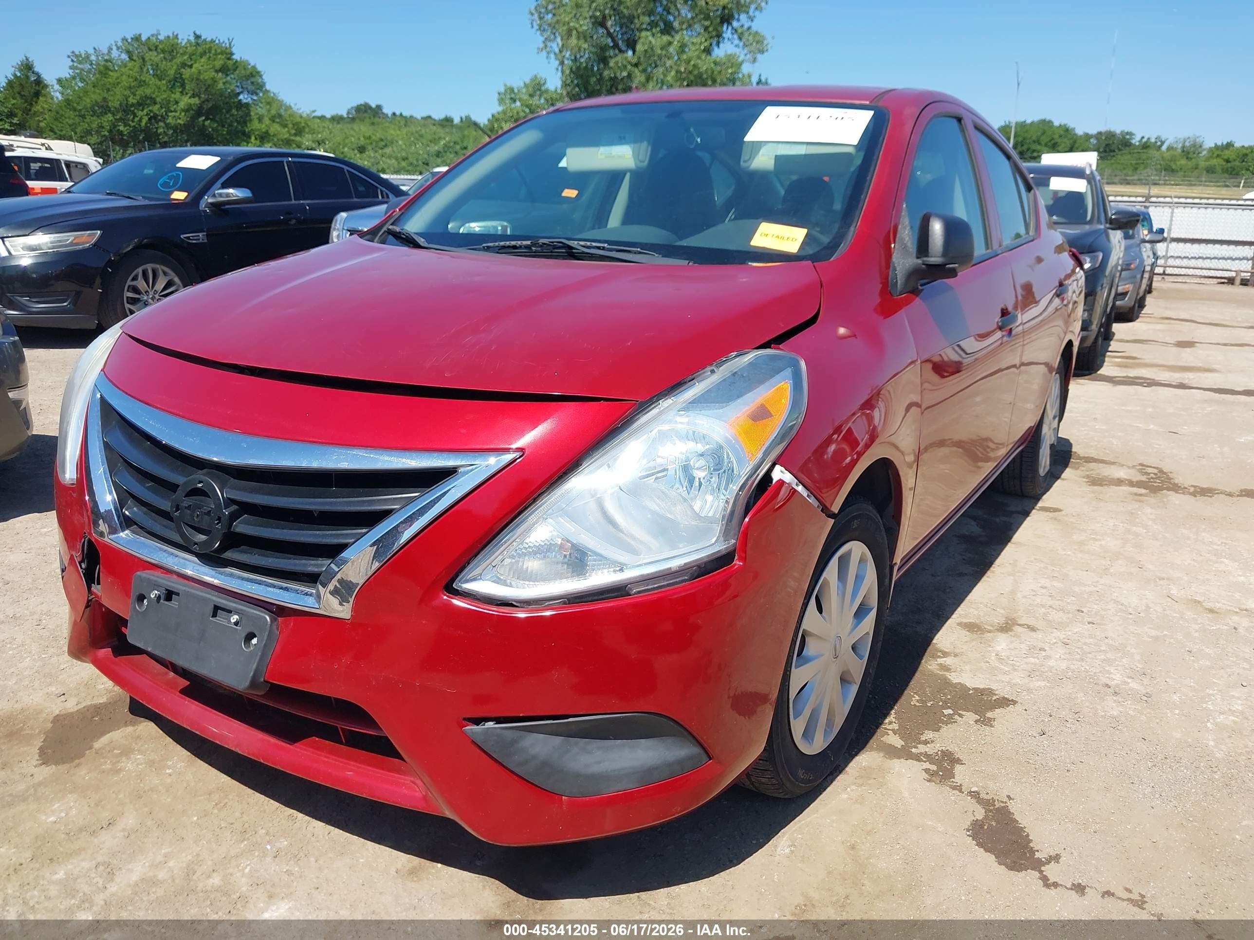 2015 Nissan Versa 1.6 S+ Red vin: 3N1CN7AP8FL898400